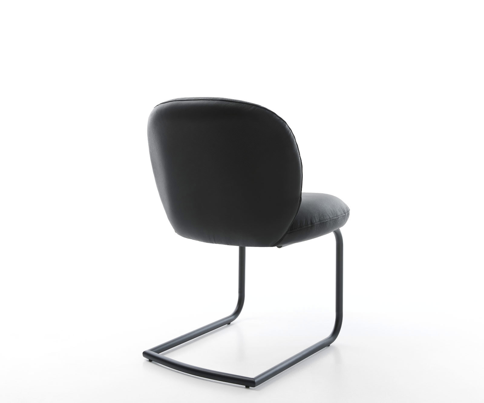 Étkezőszék Nube-Flex valódi bőr fekete étkezőszék kerek fekete zsákrugós - Image 5