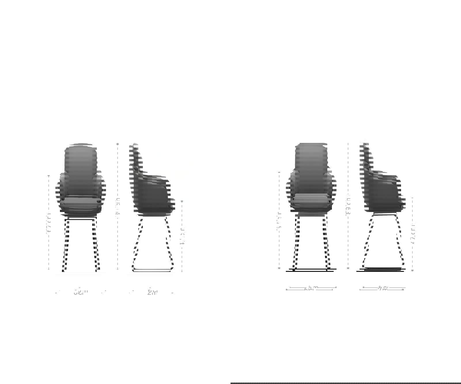 Étkezőszék Luan-Flex karfás vegyes anyagok sötét bézs vékony lábazat rozsdamentes acél - Image 5