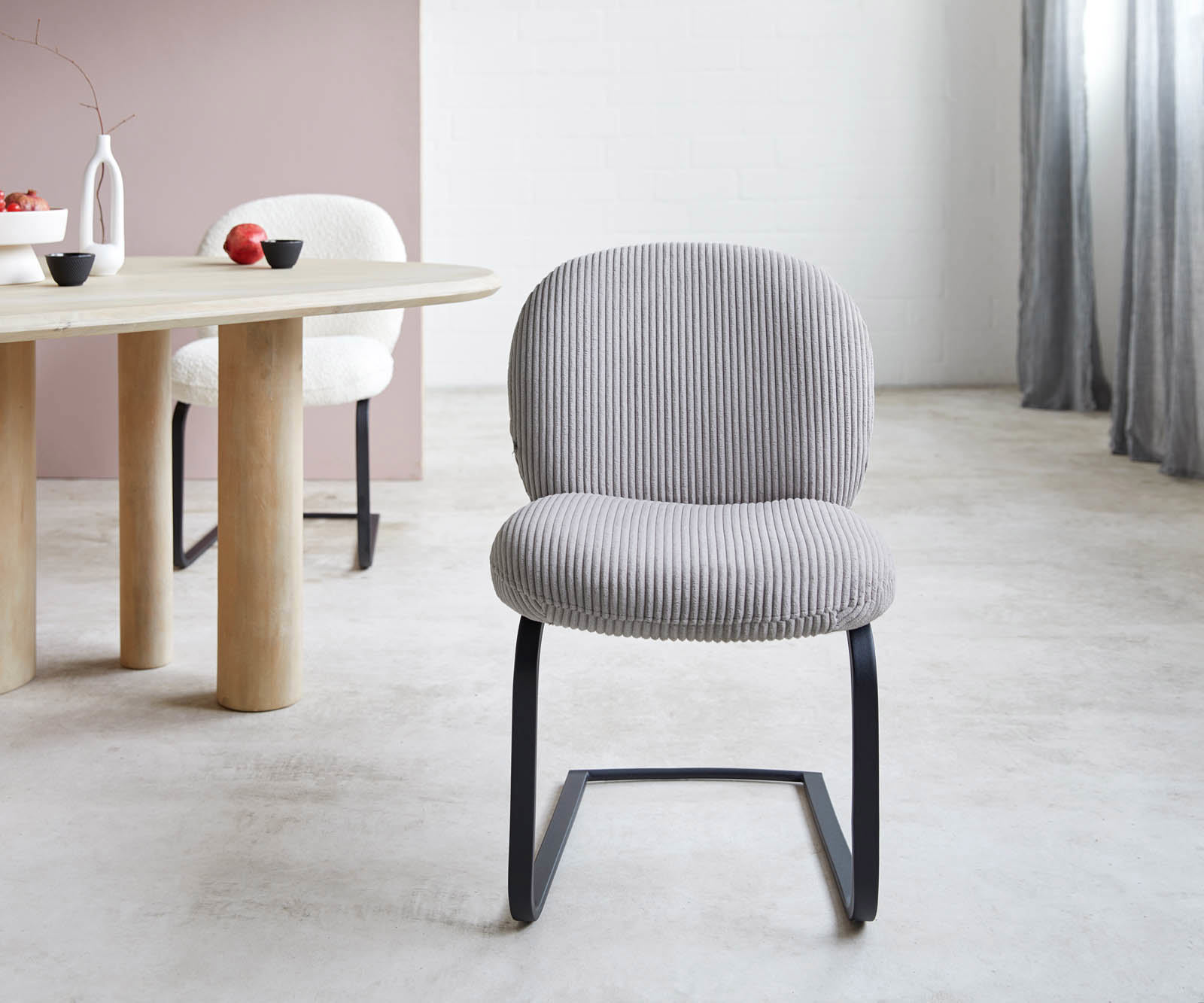 Étkezőszék Nube-Flex mikroszálas ezüstszürke étkezőszék lapos fekete zsákrugós - Image 2