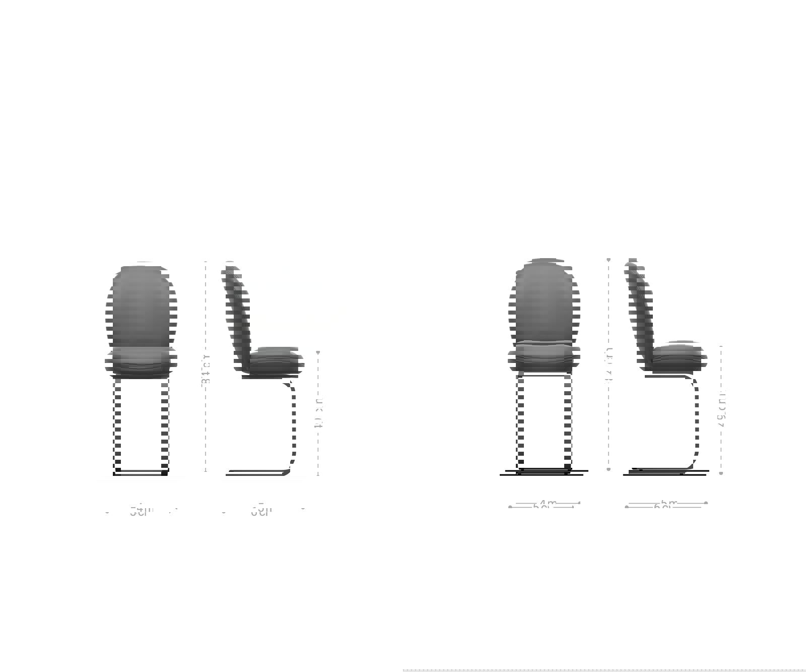 Étkezőszék Nube-Flex bouclé ezüstszürke étkezőszék lapos rozsdamentes acél zsákrugós - Image 6