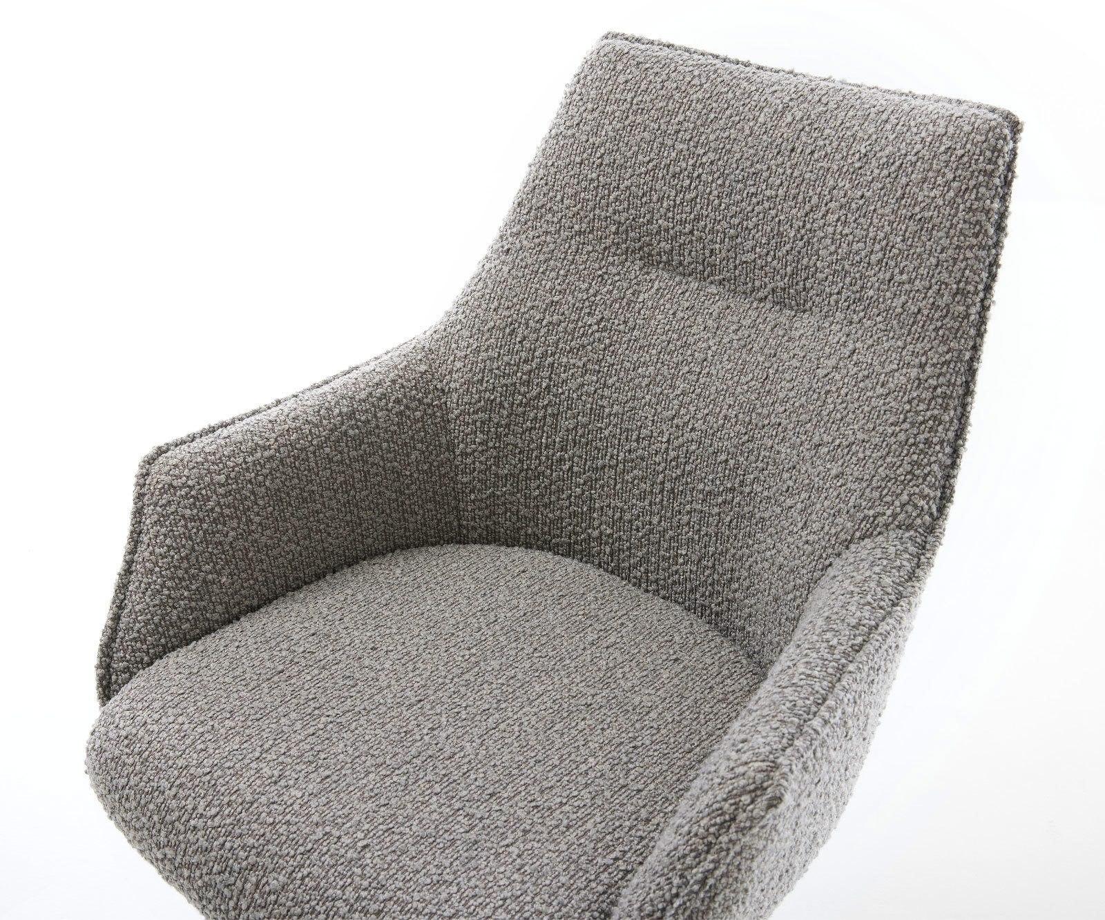 Étkezőszék Alja-Flex karfás bouclé ezüstszürke vékony lábazat fekete zsákrugós - Image 4