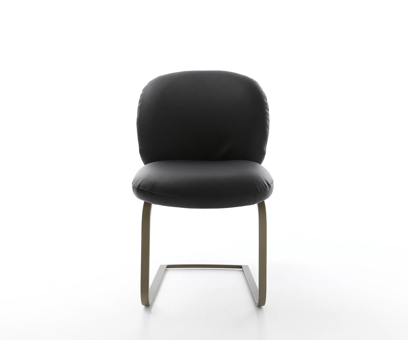 Étkezőszék Nube-Flex valódi bőr fekete étkezőszék lapos hatású titán zsákrugós - Image 2