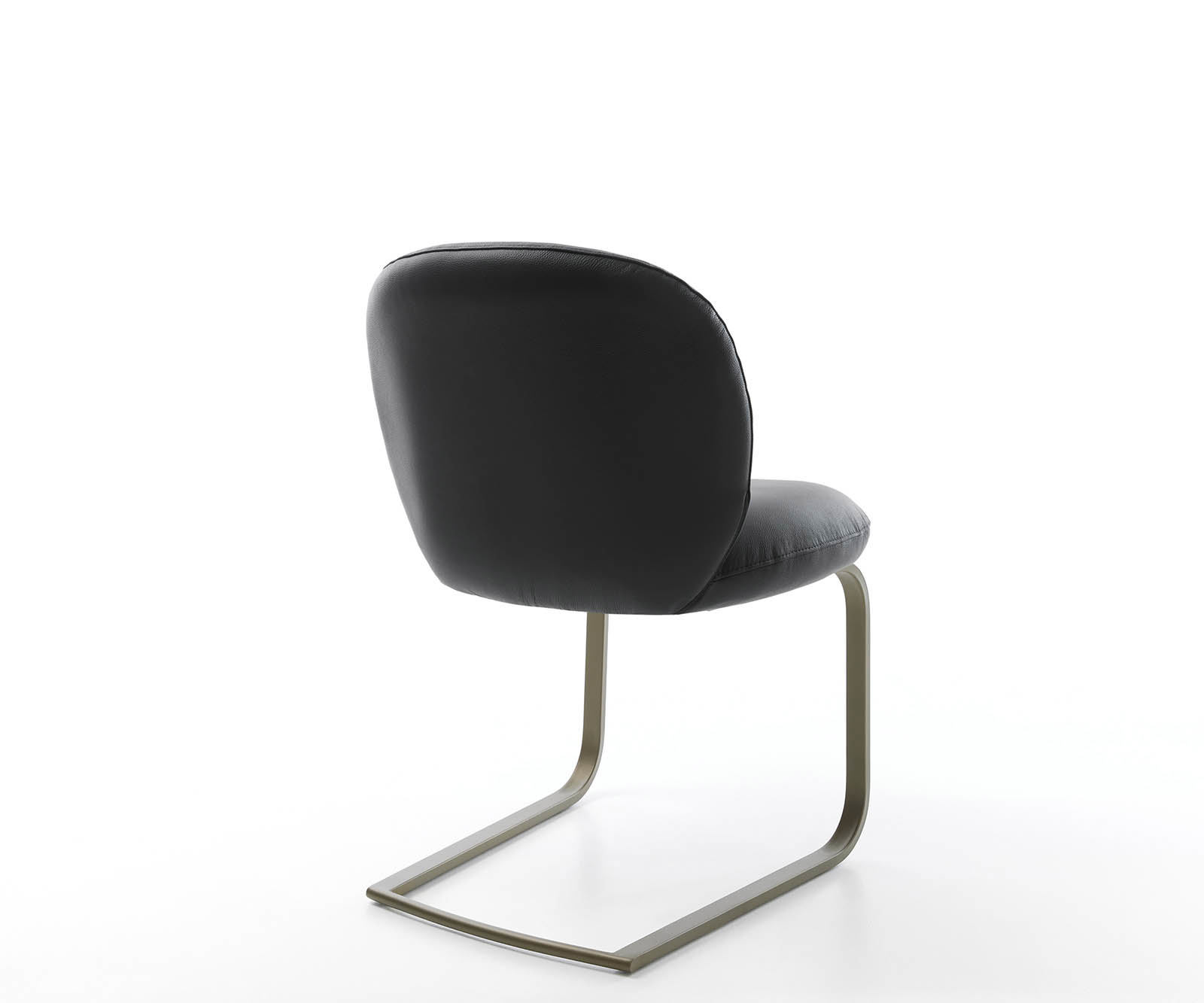 Étkezőszék Nube-Flex valódi bőr fekete étkezőszék lapos hatású titán zsákrugós - Image 5