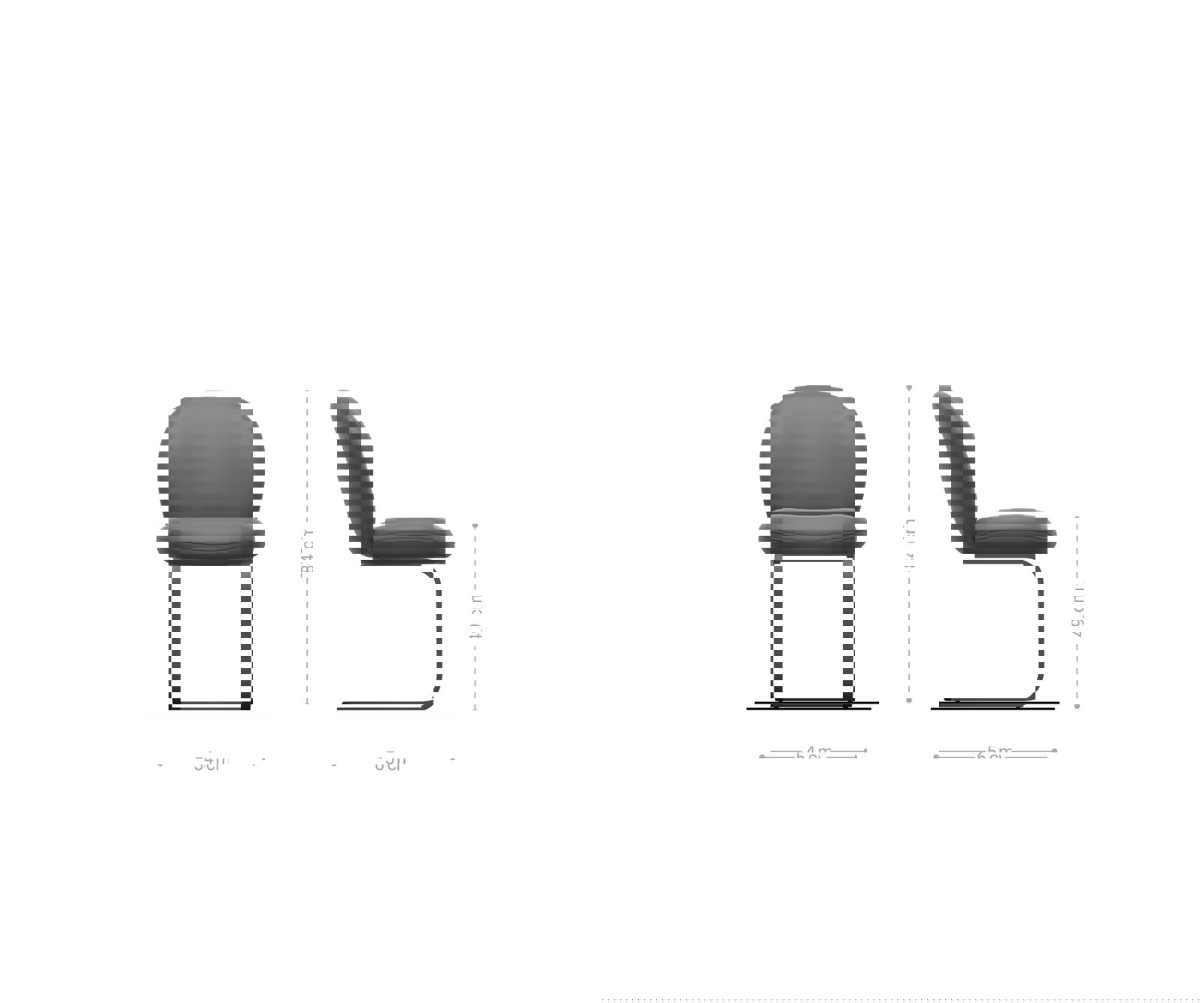 Étkezőszék Nube-Flex valódi bőr fekete étkezőszék lapos hatású titán zsákrugós - Image 6