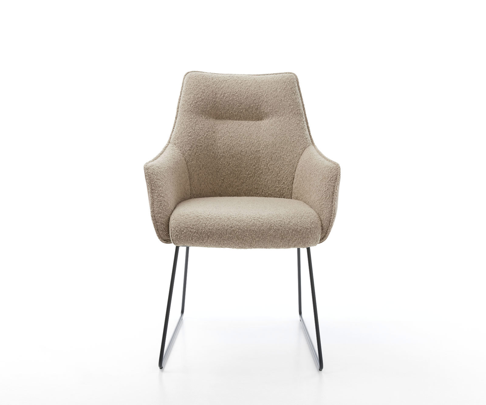 Étkezőszék Alja-Flex karfás vegyes anyagok sötét bézs vékony lábazat fekete zsákrugós - Image 2