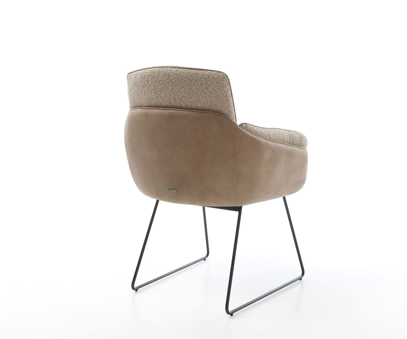 Étkezőszék Luan-Flex karfás vegyes anyagok sötét bézs vékony lábazattal fekete - Image 4