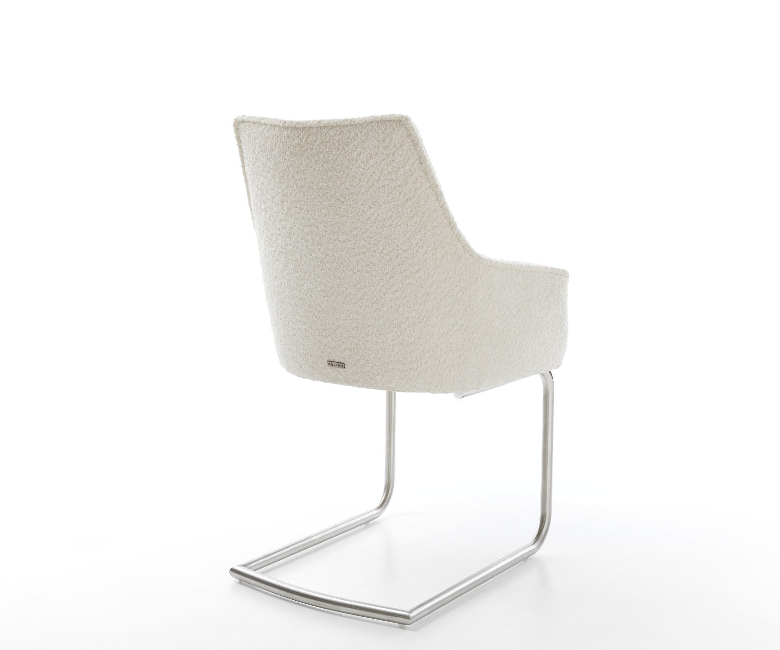 Étkezőszék Alja-Flex karfás bouclé fehér étkezőszék kerek rozsdamentes acél zsákrugós - Image 5