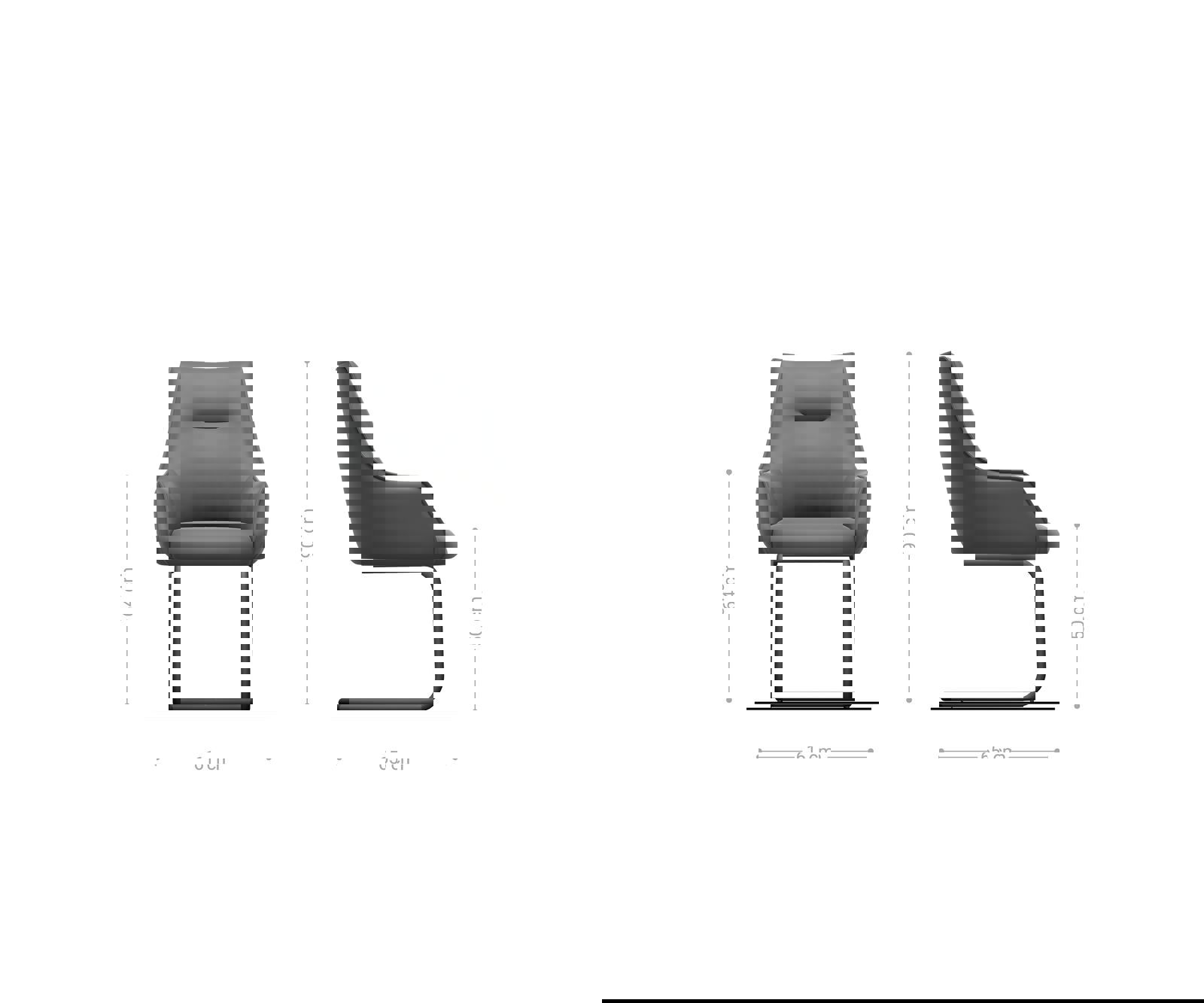 Étkezőszék Alja-Flex karfás bouclé fehér étkezőszék kerek rozsdamentes acél zsákrugós - Image 6