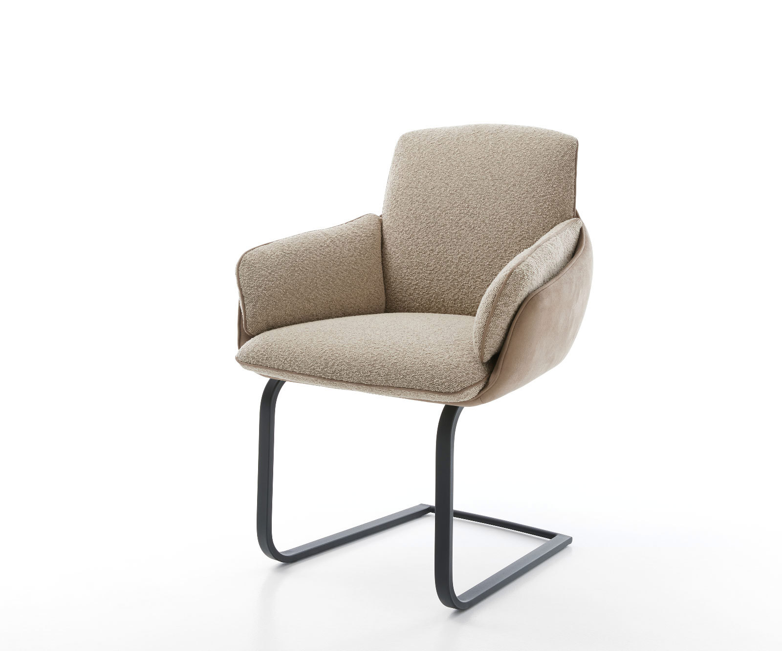 Étkezőszék Luan-Flex karfás vegyes anyagok sötét bézs lapos fekete étkezőszék