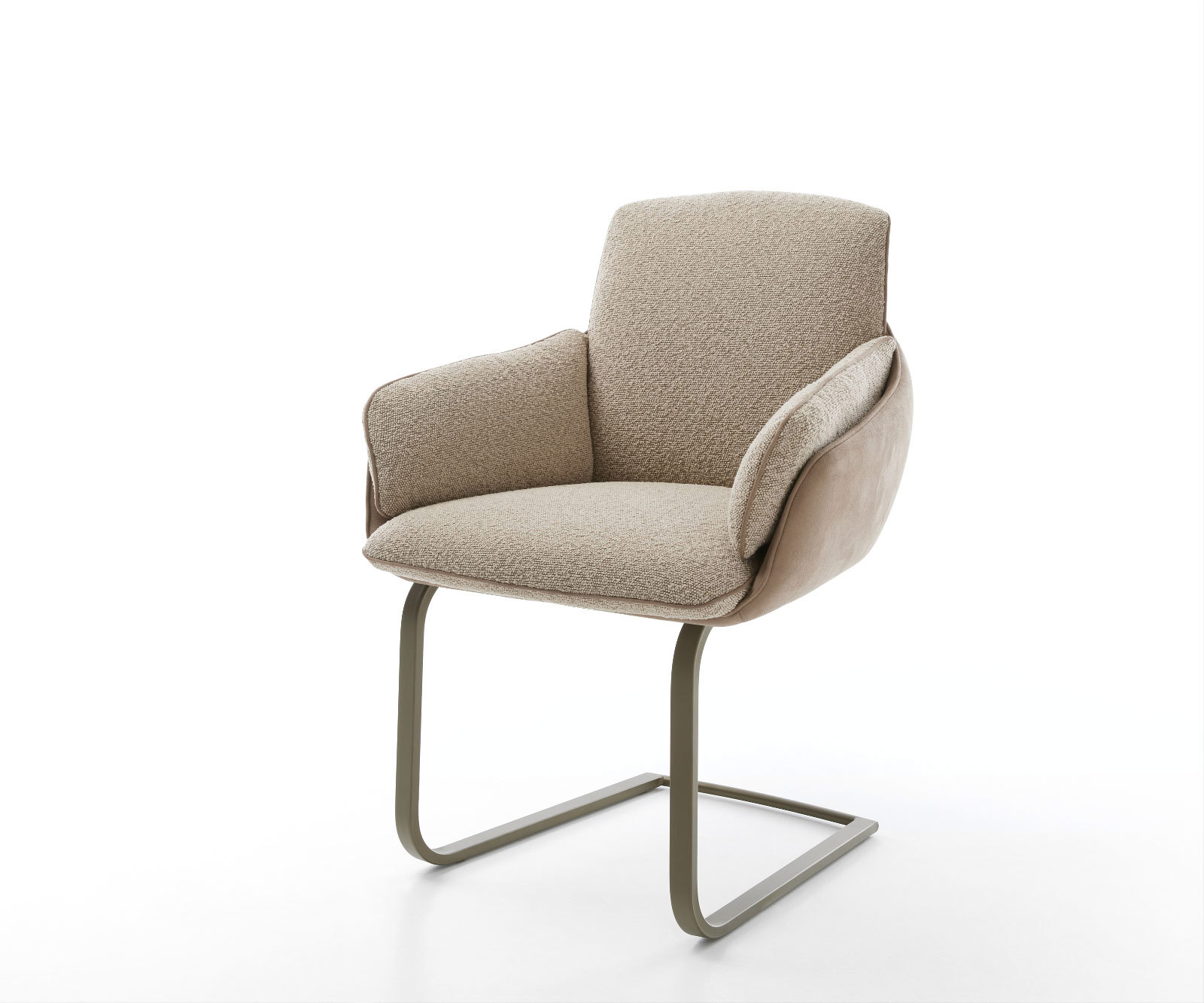 Étkezőszék Luan-Flex karfás vegyes anyagok sötét bézs lapos freischwinger titán hatású