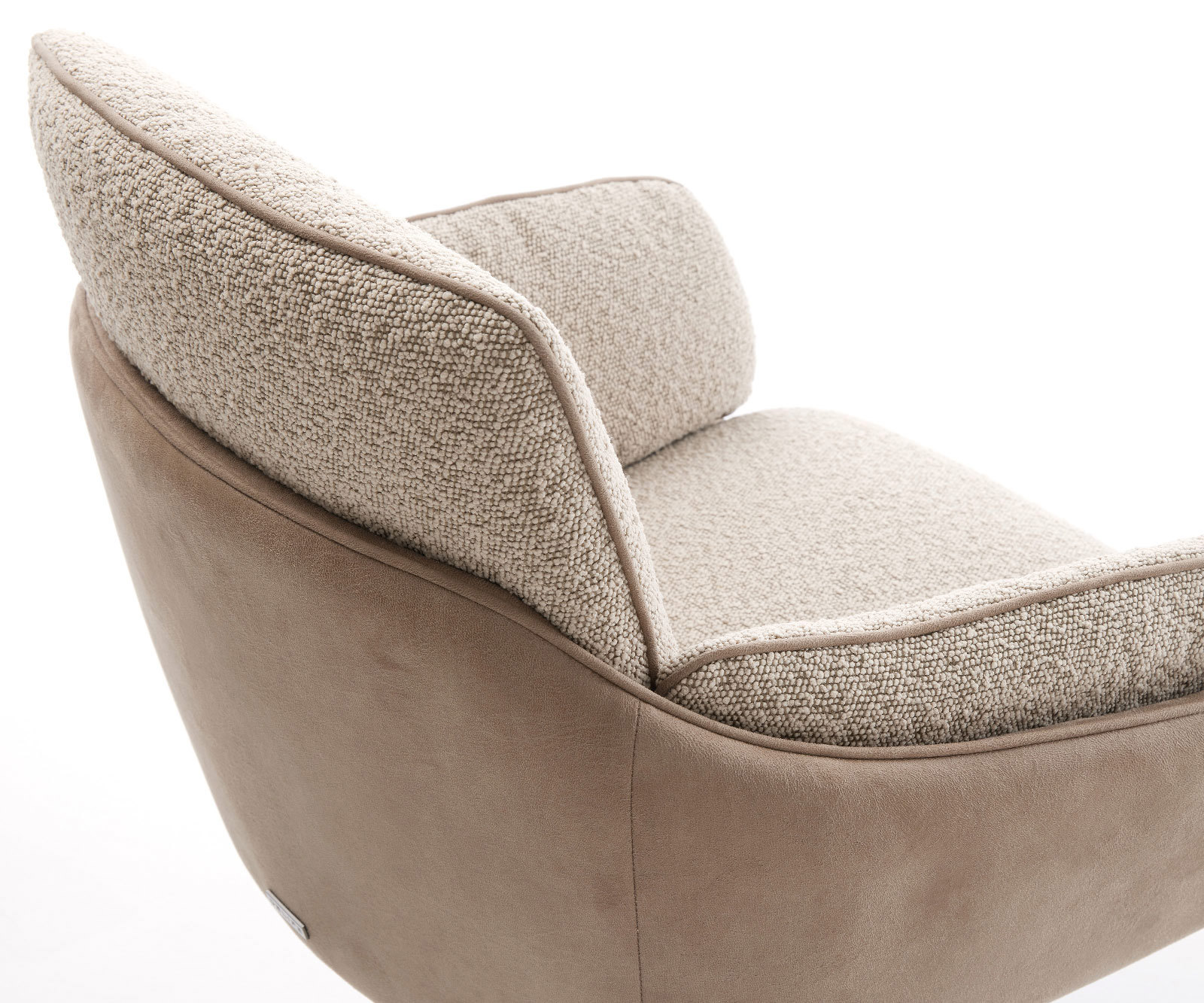 Étkezőszék Luan-Flex karfás vegyes anyagok sötét bézs lapos freischwinger titán hatású - Image 4