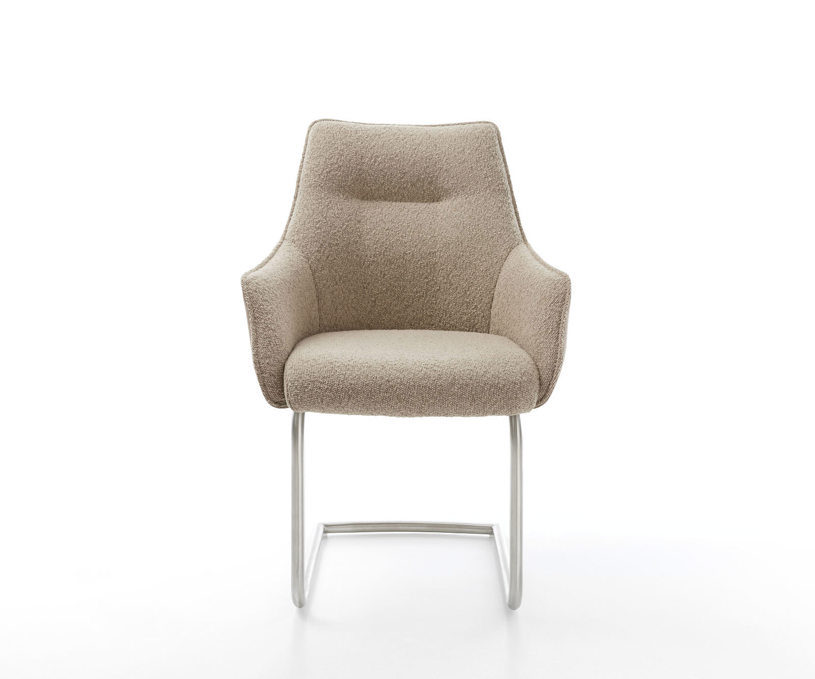 Étkezőszék Alja-Flex karfás vegyes anyagok sötét bézs kerek rozsdamentes acél zsákrugós ülőfelület - Image 2