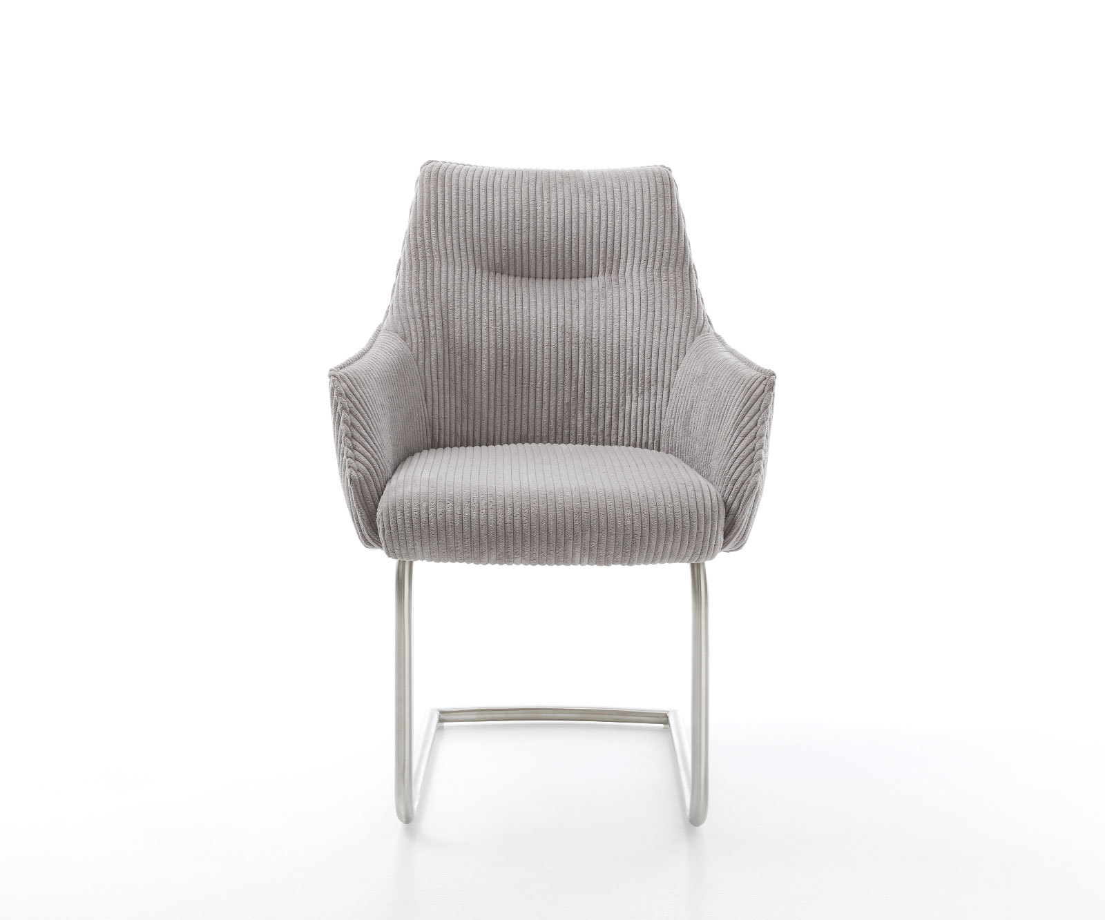 Étkezőszék Alja-Flex karfás mikroszálas ezüstszürke étkezőszék kerek rozsdamentes acél zsákrugós - Image 2