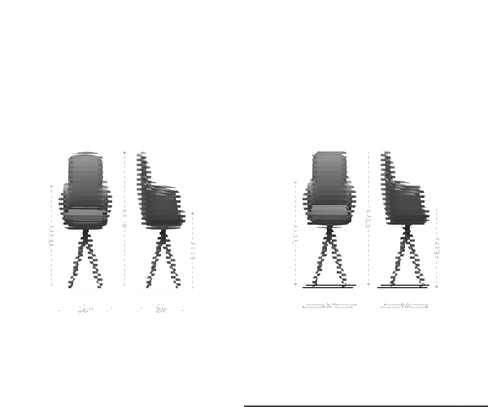 Étkezőszék Luan-Flex karfás vegyes anyagokból sötét bézs fa lábazattal szögletes természetes 180° forgatható - Image 5