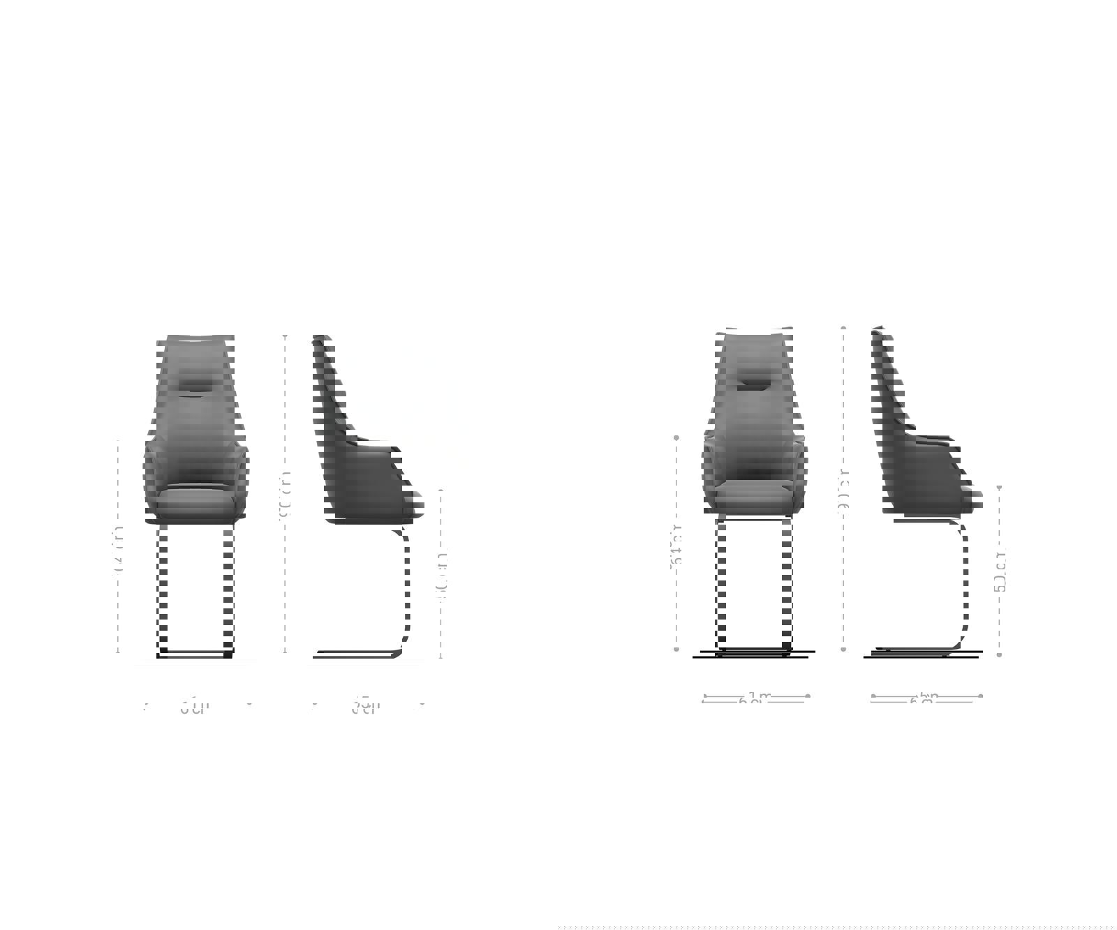 Étkezőszék Alja-Flex karfás valódi bőr fekete étkezőszék lapos hatású titán zsákrugós - Image 6