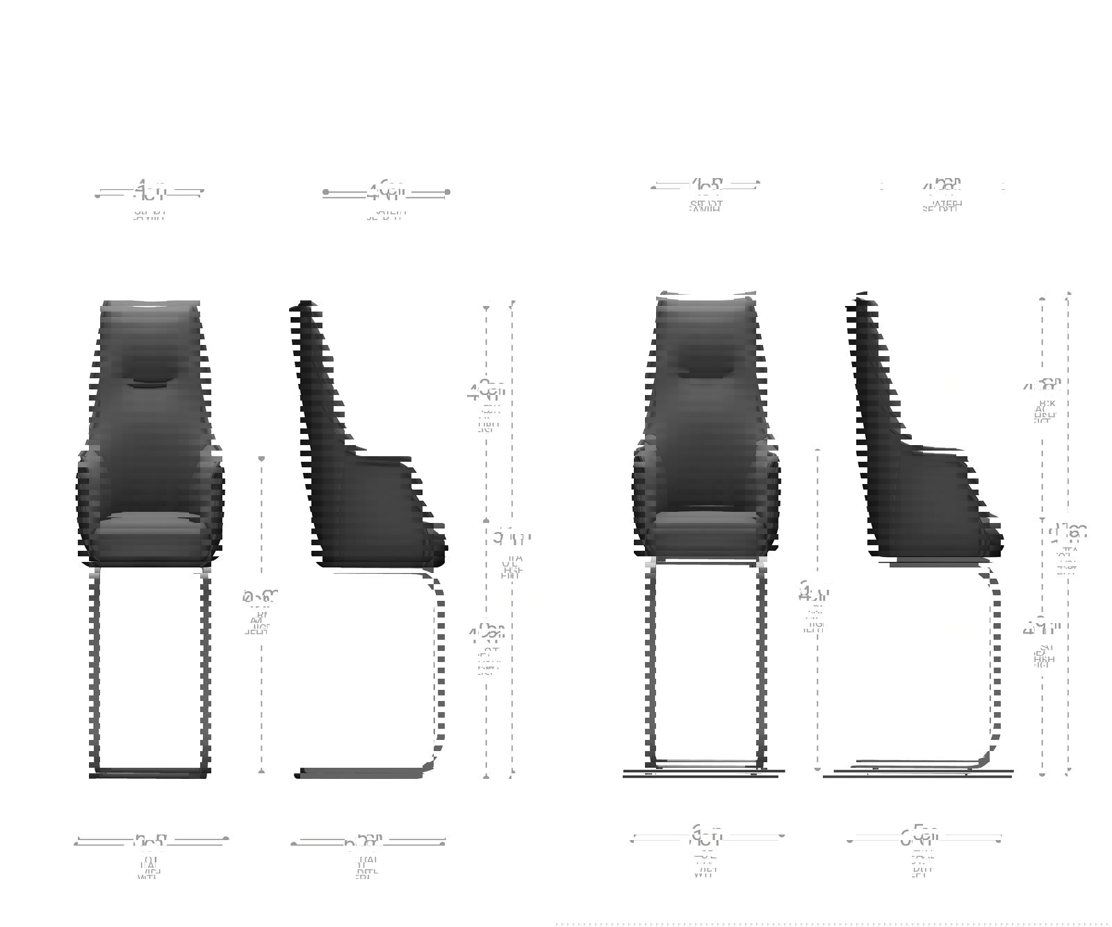 Étkezőszék Alja-Flex karfás mikroszálas ezüstszürke étkezőszék lapos rozsdamentes acél zsákrugós - Image 6