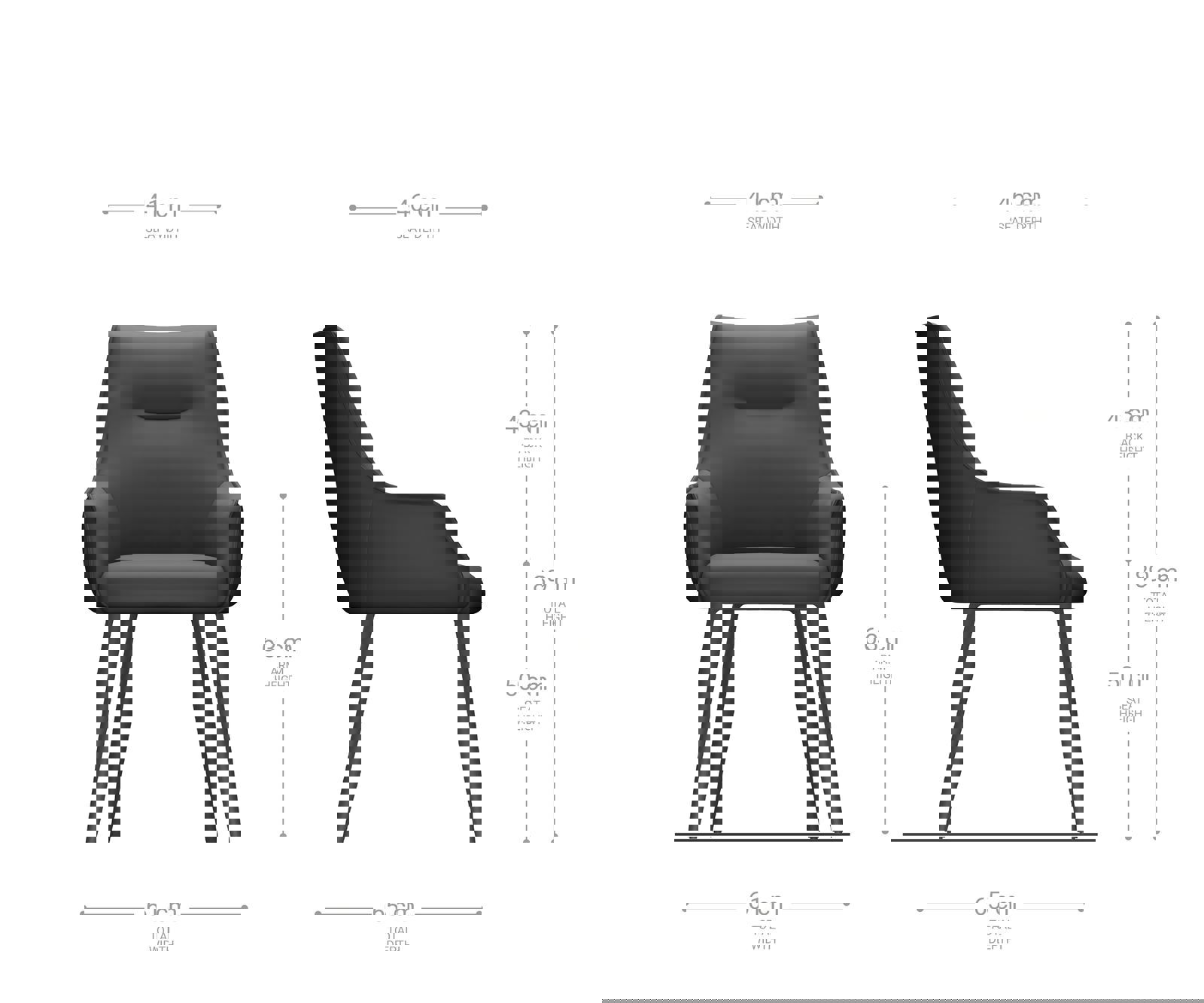 Étkezőszék Alja-Flex karfás bouclé fehér 4 lábas kúpos rozsdamentes acél zsákrugós - Image 6