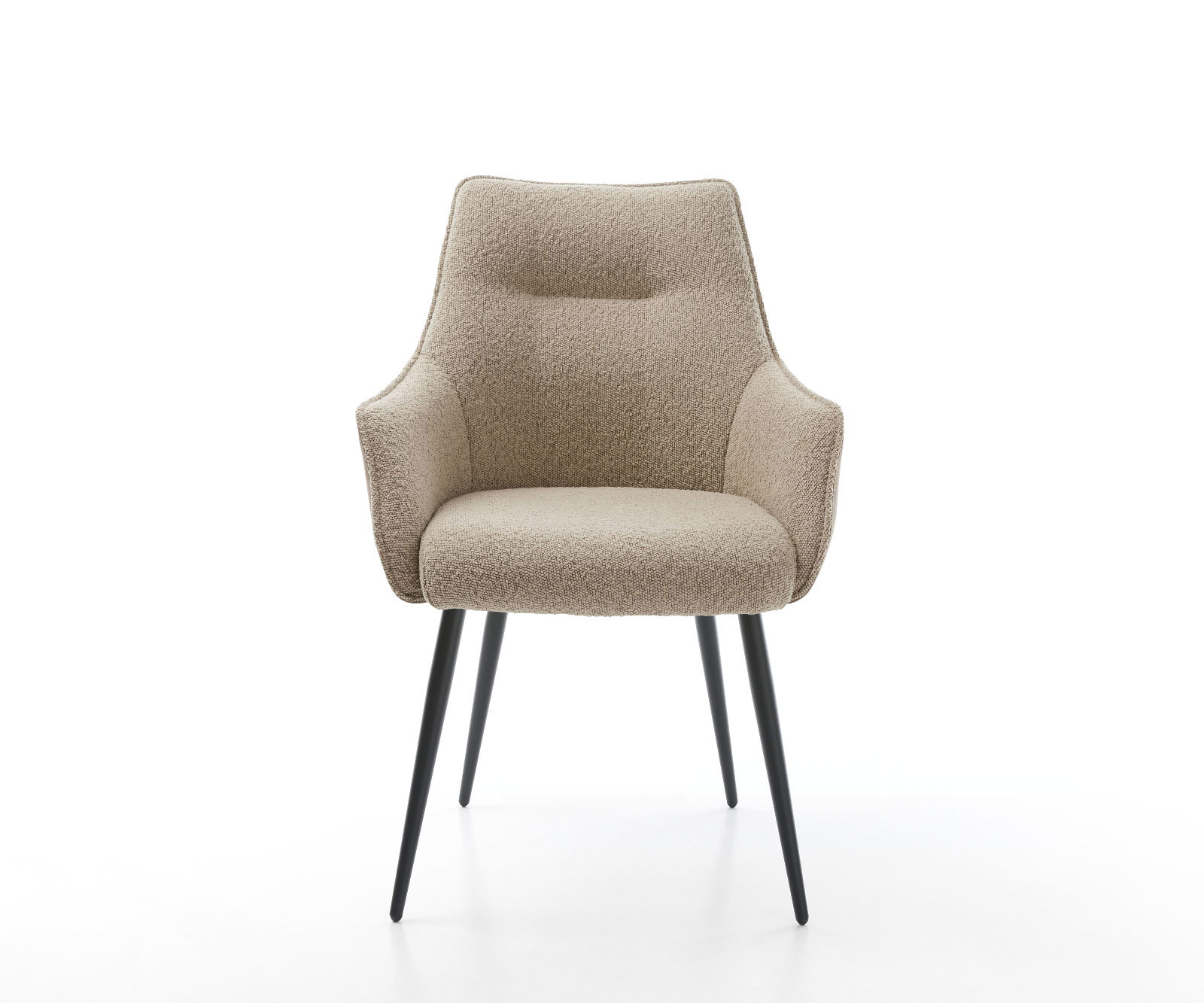 Étkezőszék Alja-Flex karfás vegyes anyagok sötét bézs 4 lábas kúpos fekete zsákrugós - Image 2