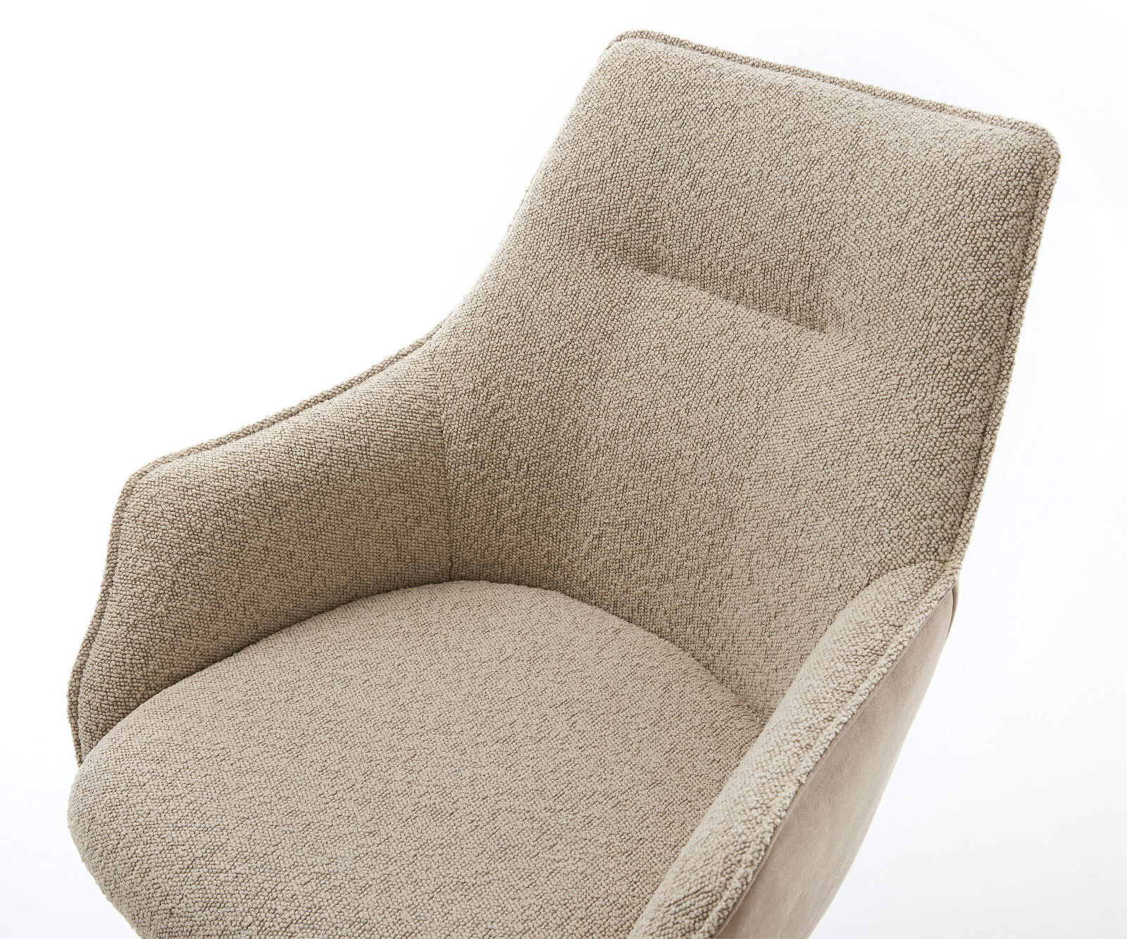 Étkezőszék Alja-Flex karfás vegyes anyagok sötét bézs 4 lábas kúpos fekete zsákrugós - Image 4