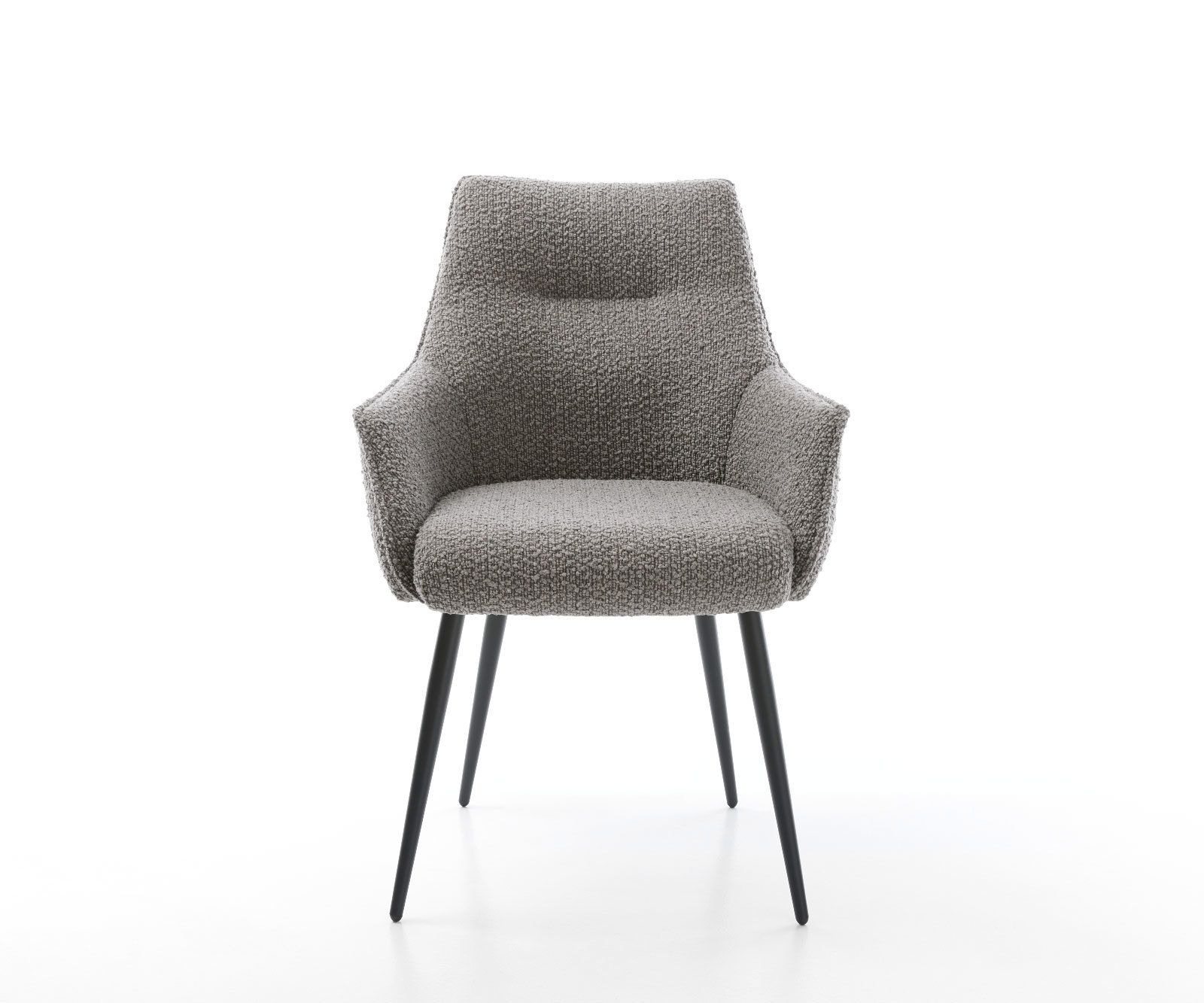 Étkezőszék Alja-Flex karfás bouclé ezüstszürke 4 lábas kúpos fekete zsákrugós - Image 2