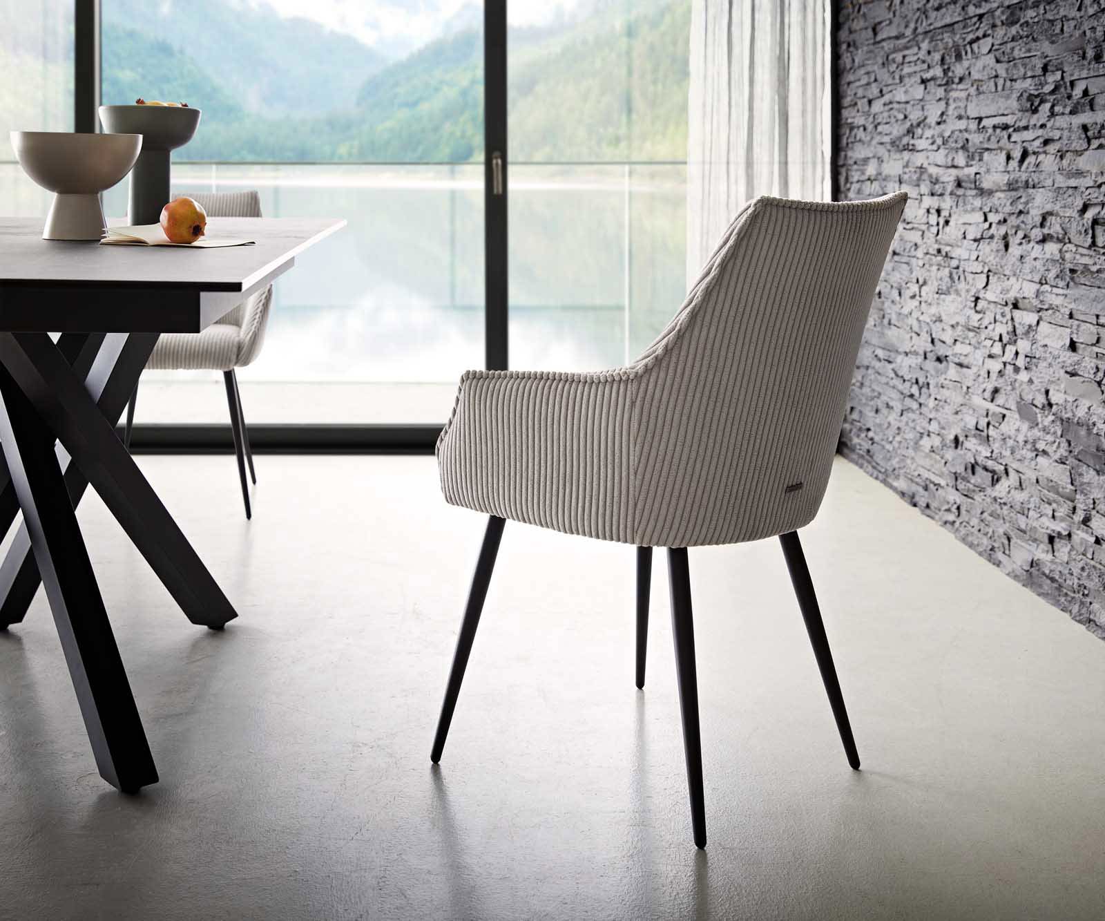 Étkezőszék Alja-Flex karfás mikroszálas ezüstszürke 4 lábas kúpos fekete zsákrugós - Image 5