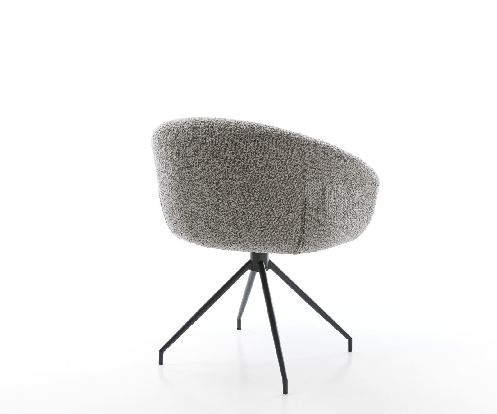 Étkezőszék Vinka-Flex karfás bouclé ezüstszürke kúpos kereszt láb fekete 180° forgatható zsákrugós - Image 5