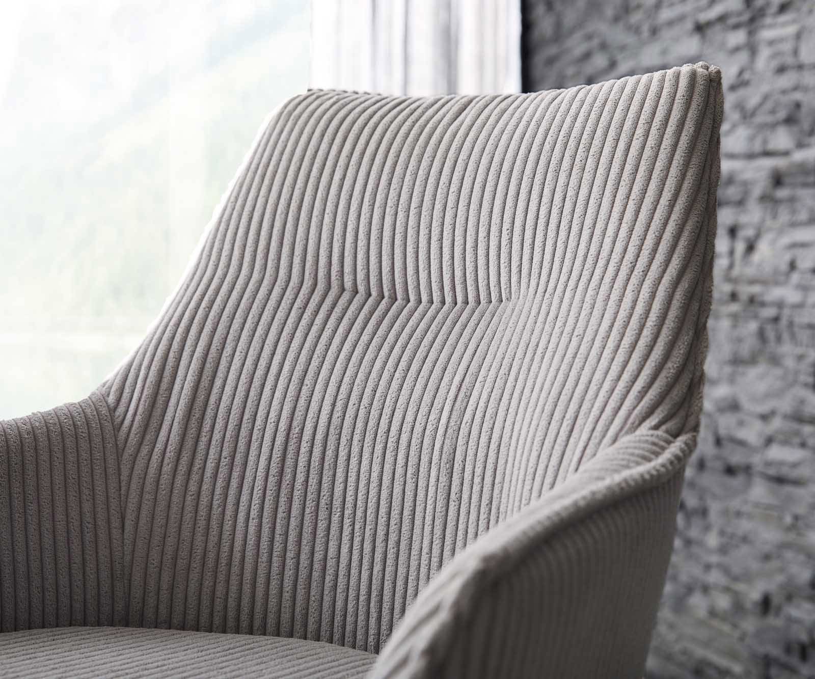 Étkezőszék Alja-Flex karfás mikroszálas ezüstszürke fa láb szögletes természetes 180° forgatható zsákrugós - Image 4