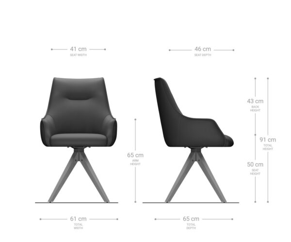 Étkezőszék Alja-Flex karfás bouclé fehér fa láb szögletes természetes 180° forgatható zsákrugós - Image 7