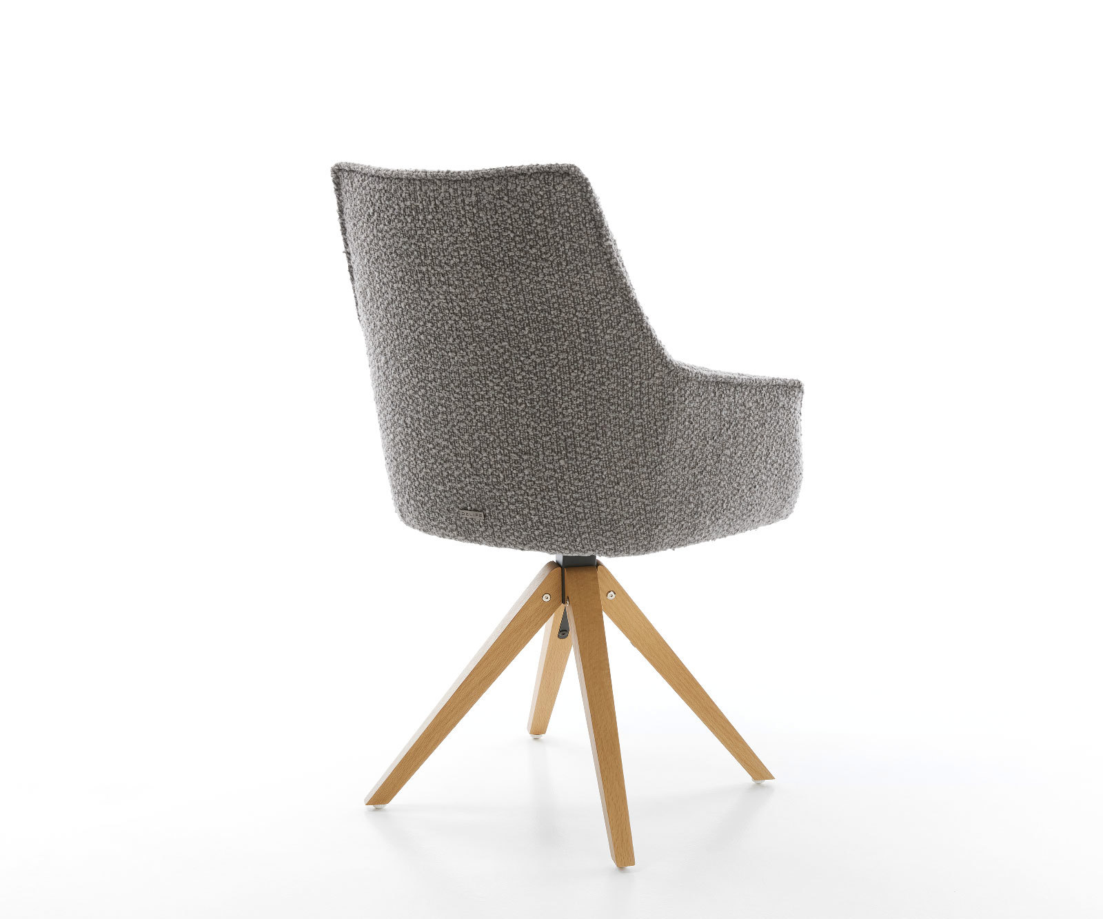 Étkezőszék Alja-Flex karfás bouclé ezüstszürke fa láb szögletes természetes 180° forgatható zsákrugós - Image 5