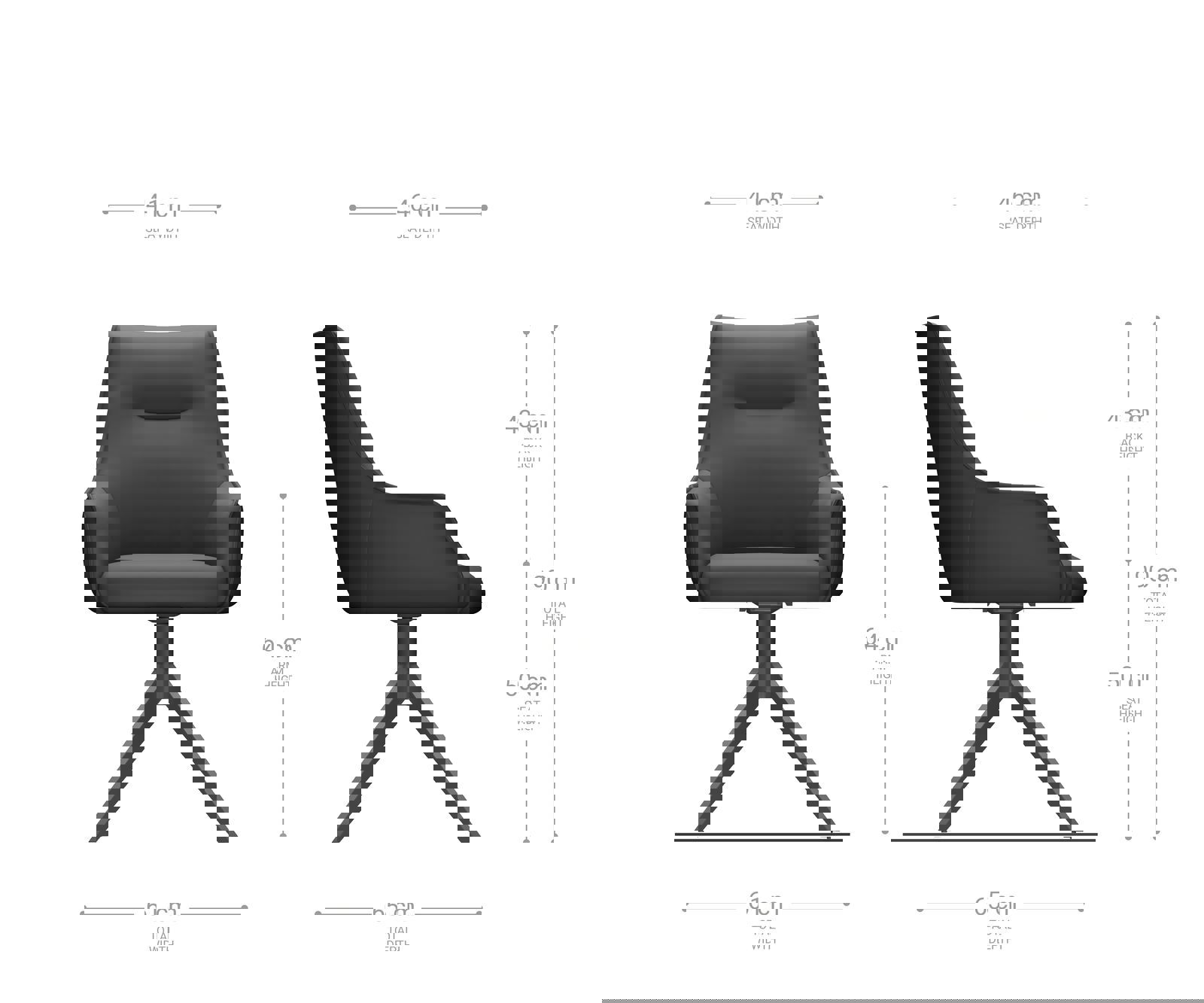 Étkezőszék Alja-Flex karfás mikroszálas ezüstszürke kereszt láb széles rozsdamentes acél 360° forgatható zsákrugós - Image 7