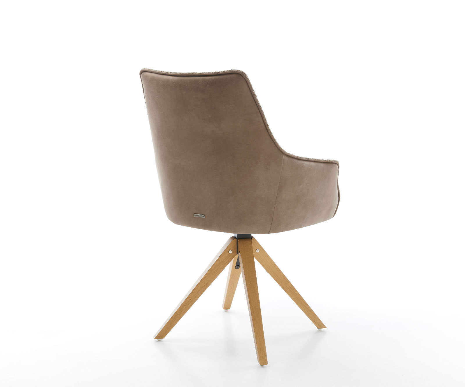 Étkezőszék Alja-Flex karfás vegyes anyagok sötét bézs fa láb szögletes természetes 180° forgatható zsákrugós - Image 5