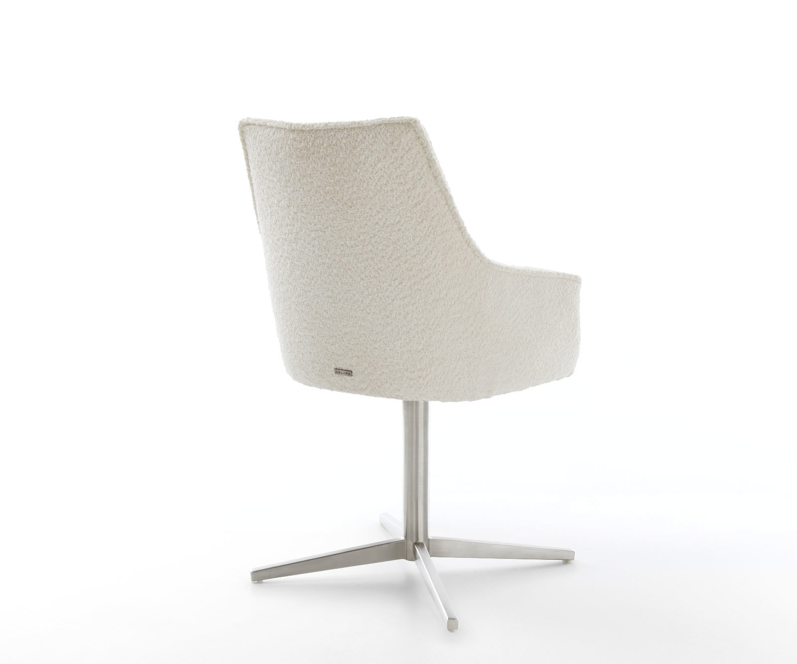 Étkezőszék Alja-Flex karfás bouclé fehér rozsdamentes acél láb 360° forgatható zsákrugós - Image 5