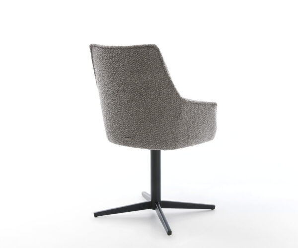 Étkezőszék Alja-Flex karfás bouclé ezüstszürke fekete láb 360° forgatható zsákrugós - Image 5