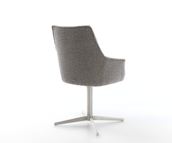 Étkezőszék Alja-Flex karfás bouclé ezüstszürke fém láb 360° forgatható zsákrugós - Image 5