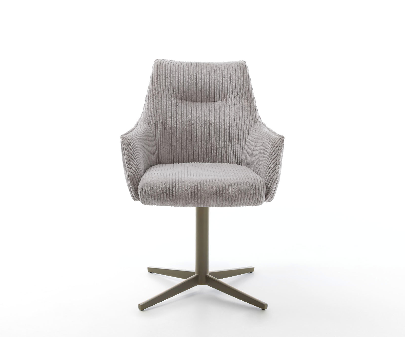 Étkezőszék Alja-Flex karfás kordbársony ezüstszürke fém láb titán effekt felület 360° forgatható zsákrugós matraccal - Image 2