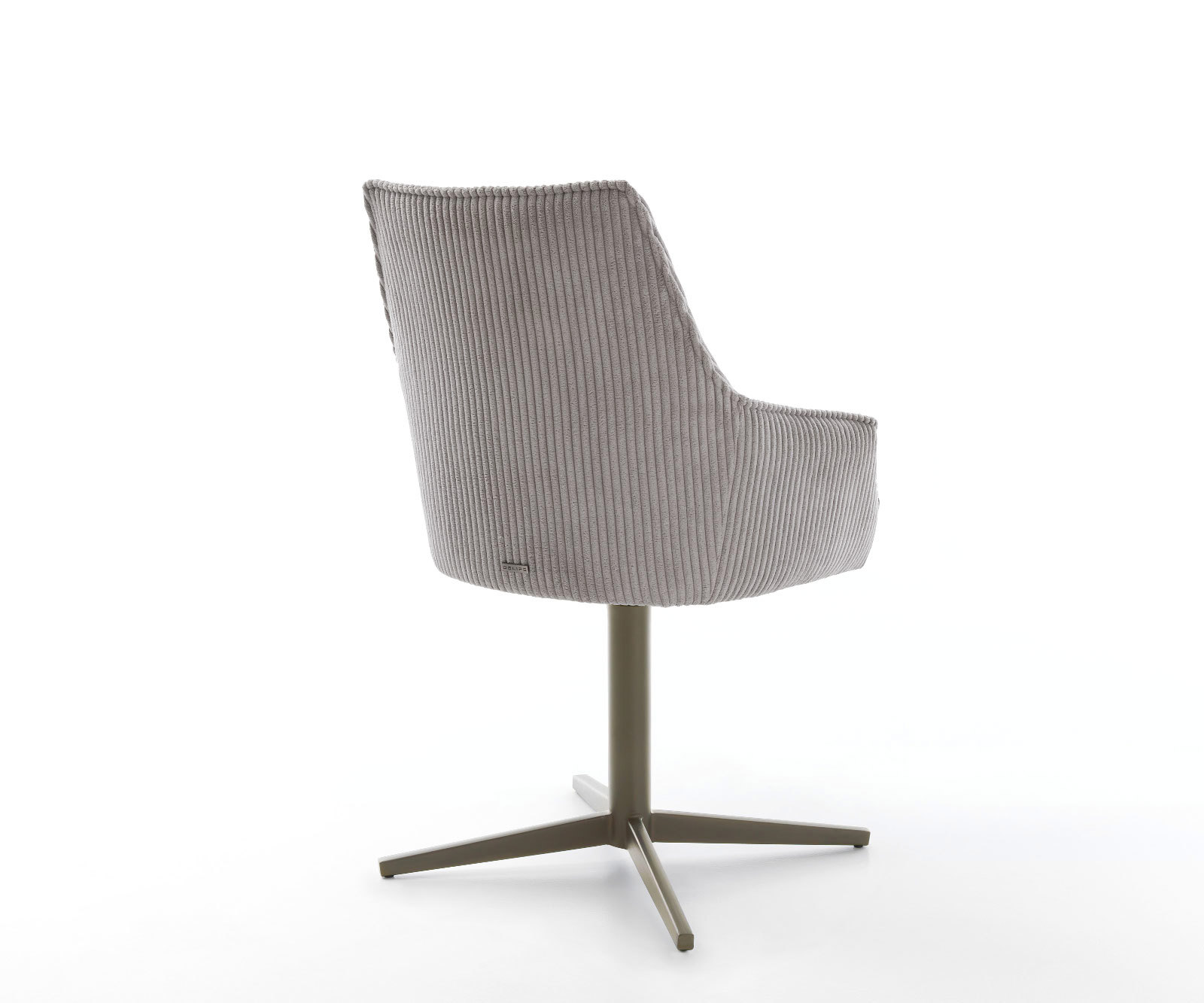 Étkezőszék Alja-Flex karfás kordbársony ezüstszürke fém láb titán effekt felület 360° forgatható zsákrugós matraccal - Image 5