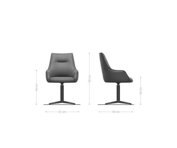 Étkezőszék Alja-Flex karfás bouclé ezüstszürke lábkereszt titán hatás 360° forgatható zsákrugós - Image 6