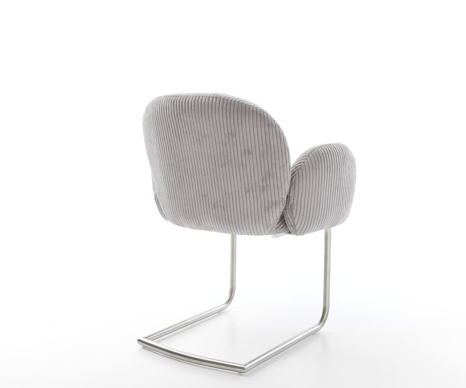 Étkezőszék Nube-Flex kárpitozott karfás mikroszálas ezüstszürke étkezőszék kerek rozsdamentes acél zsákrugós - Image 5