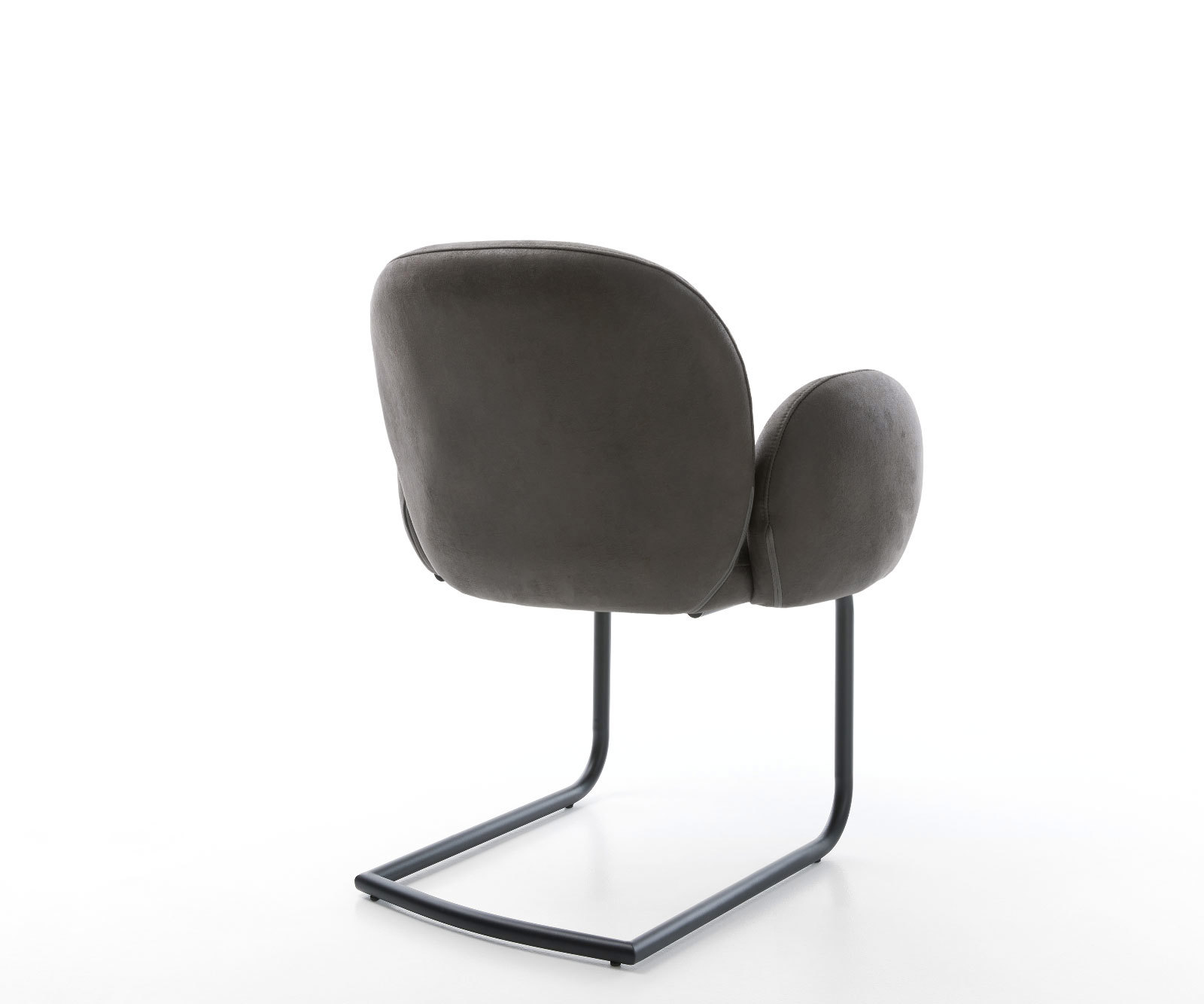 Étkezőszék Nube-Flex kárpitozott karfás mikroszálas antracit vintage étkezőszék kerek fekete zsákrugós - Image 5