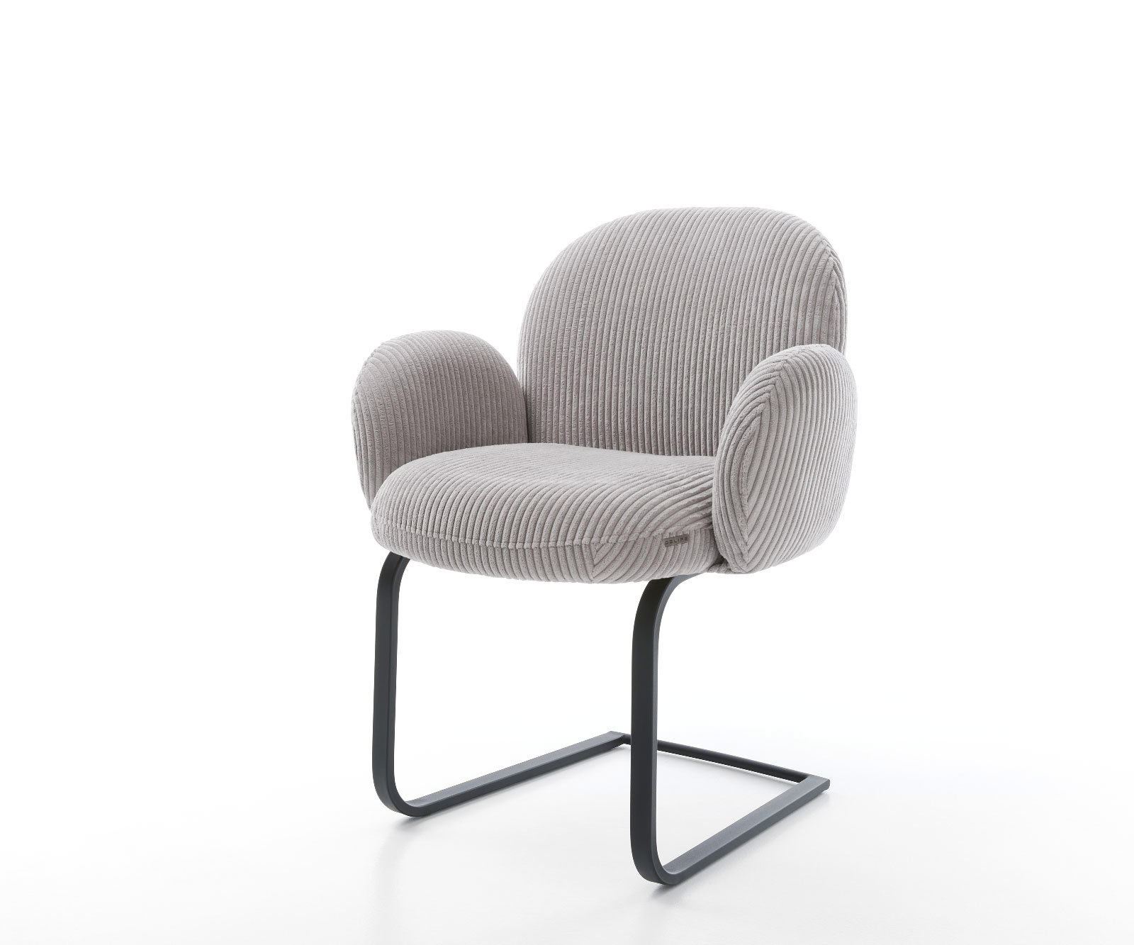 Étkezőszék Nube-Flex karfás mikroszálas ezüstszürke étkezőszék lapos fekete zsákrugós