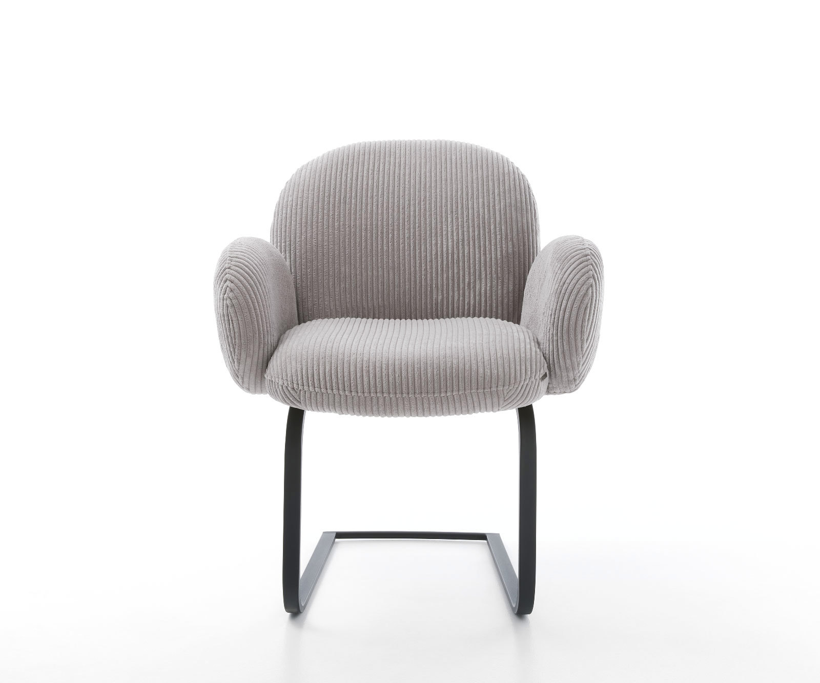 Étkezőszék Nube-Flex karfás mikroszálas ezüstszürke étkezőszék lapos fekete zsákrugós - Image 2