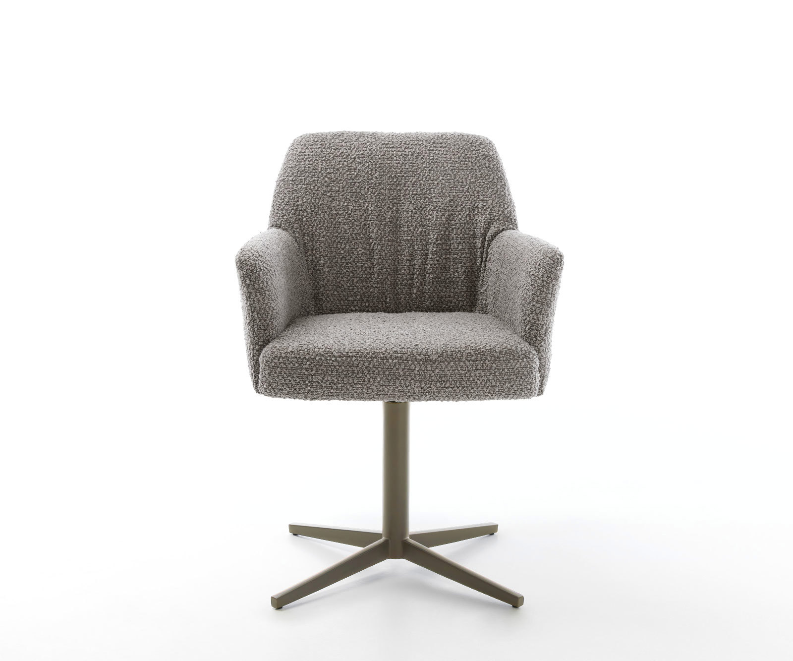 Étkezőszék Xana-Flex karfás bouclé ezüstszürke lábkereszt titán effekt felület 360° forgatható zsákrugós - Image 2