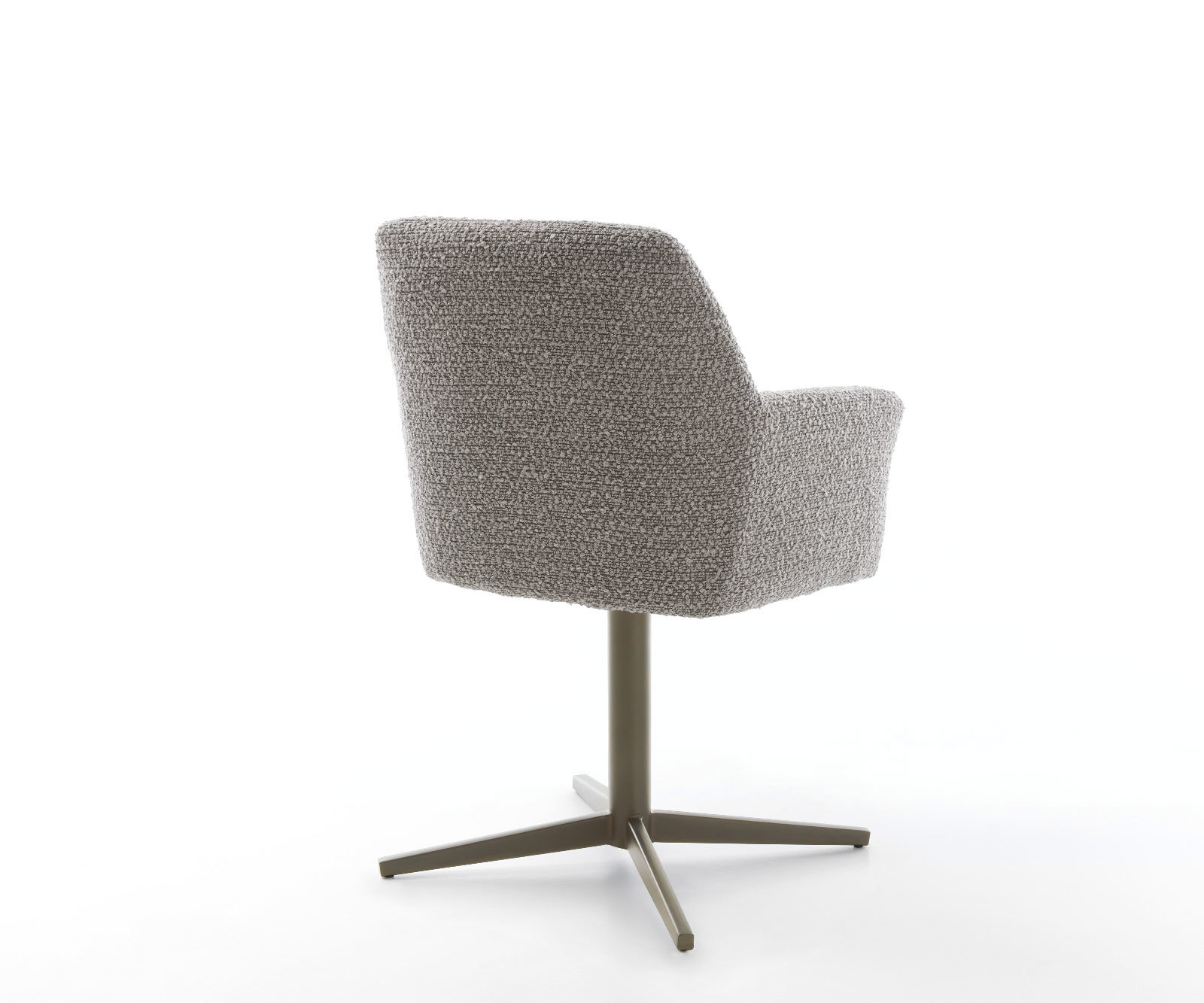 Étkezőszék Xana-Flex karfás bouclé ezüstszürke lábkereszt titán effekt felület 360° forgatható zsákrugós - Image 5