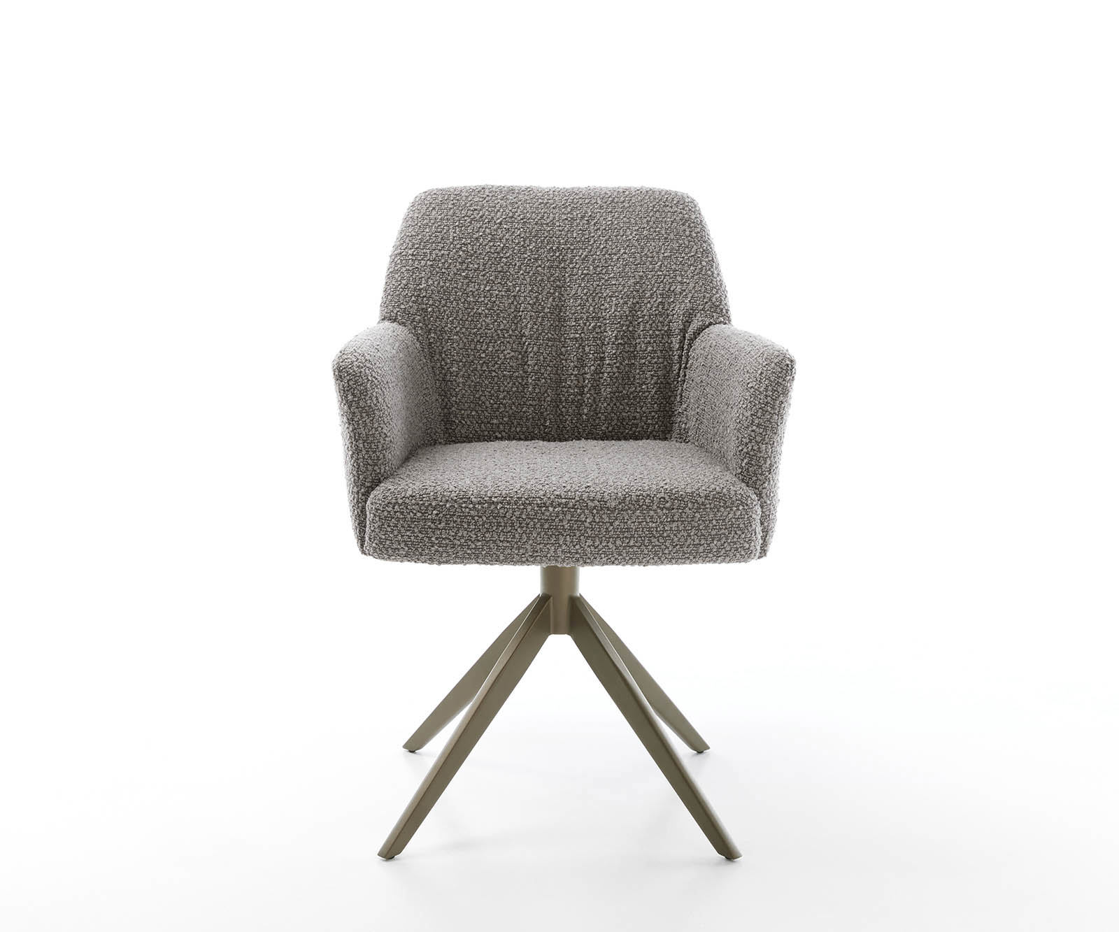 Étkezőszék Xana-Flex karfás bouclé ezüstszürke kereszt láb széles titán effekt felület 360° forgatható zsákrugós - Image 2