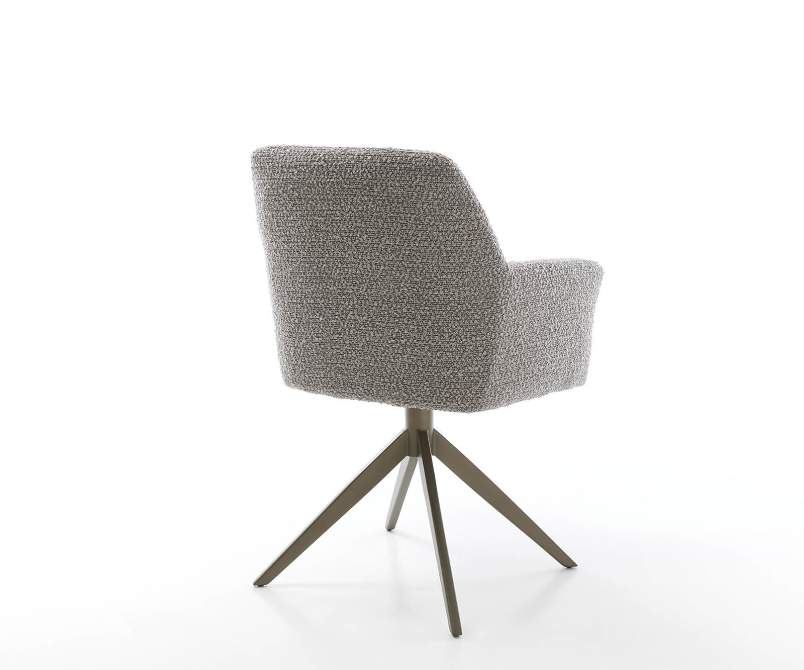 Étkezőszék Xana-Flex karfás bouclé ezüstszürke kereszt láb széles titán effekt felület 360° forgatható zsákrugós - Image 5