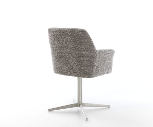 Étkezőszék Xana-Flex karfás bouclé ezüstszürke fém láb 360° forgatható zsákrugós - Image 5