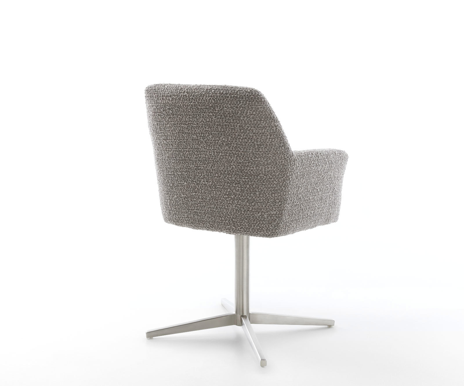 Étkezőszék Xana-Flex karfás bouclé ezüstszürke fém láb 360° forgatható zsákrugós - Image 5