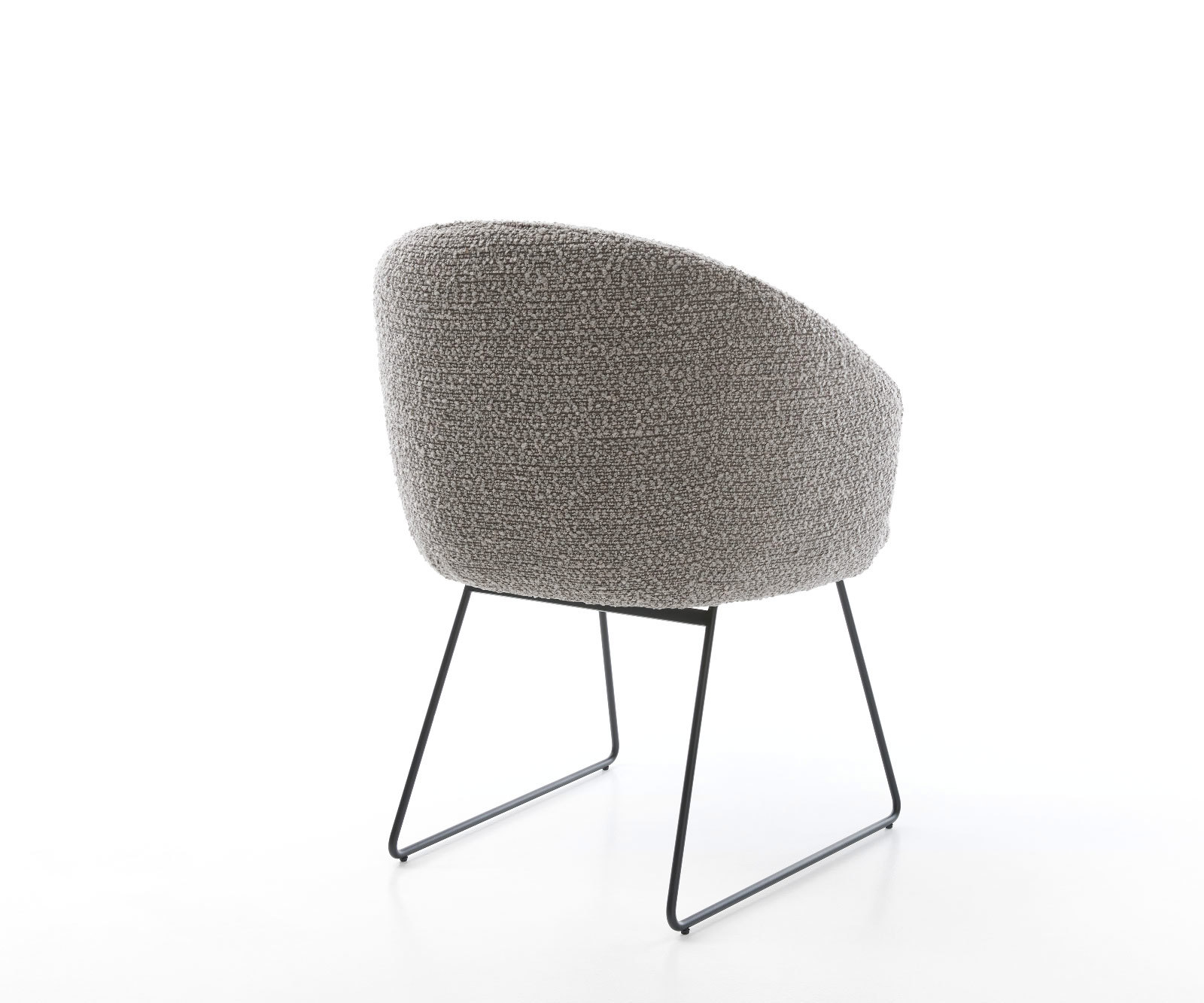 Étkezőszék Caja-Flex karfás bouclé ezüstszürke fekete vékony lábazat zsákrugós - Image 5