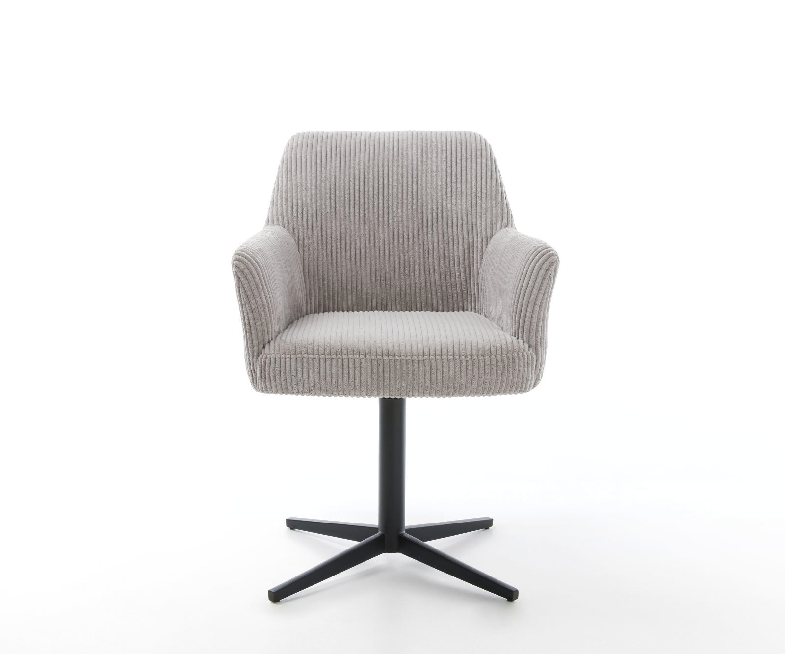 Étkezőszék Xana-Flex karfás kordbársony ezüstszürke fekete láb 360° forgatható zsákrugós - Image 2