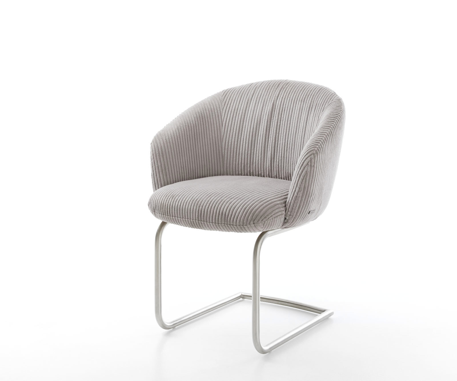 Étkezőszék Caja-Flex karfás mikroszálas ezüstszürke étkezőszék kerek rozsdamentes acél zsákrugós